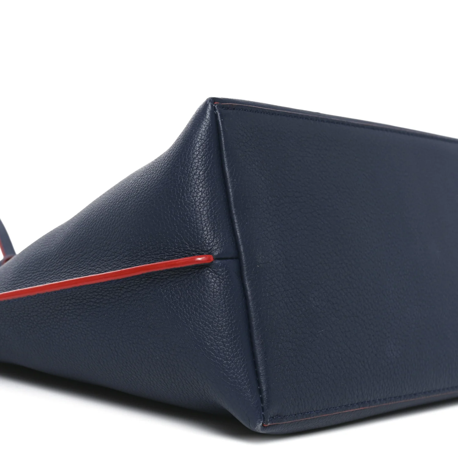 Calfskin Lockme Go Tote Marine Rouge - Image 8