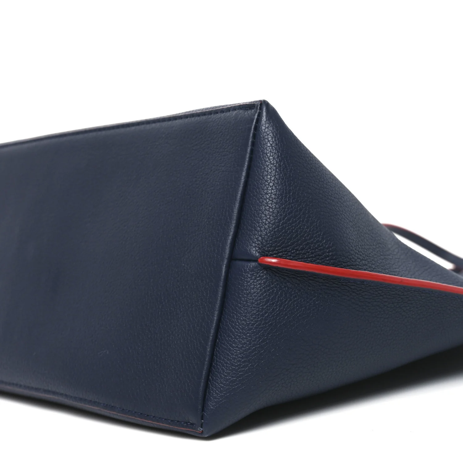 Calfskin Lockme Go Tote Marine Rouge - Image 9