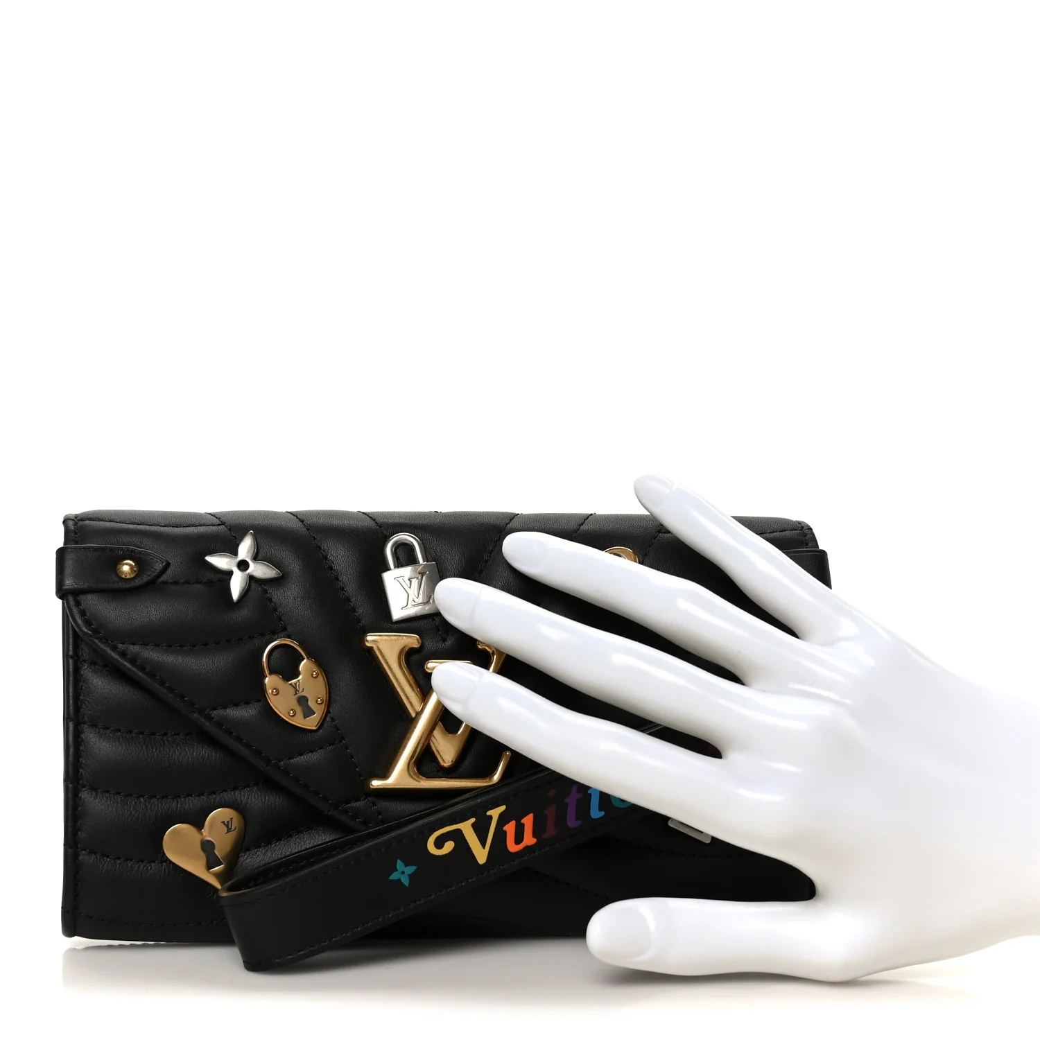 Calfskin Love Lock New Wave Long Wallet Black - Image 2