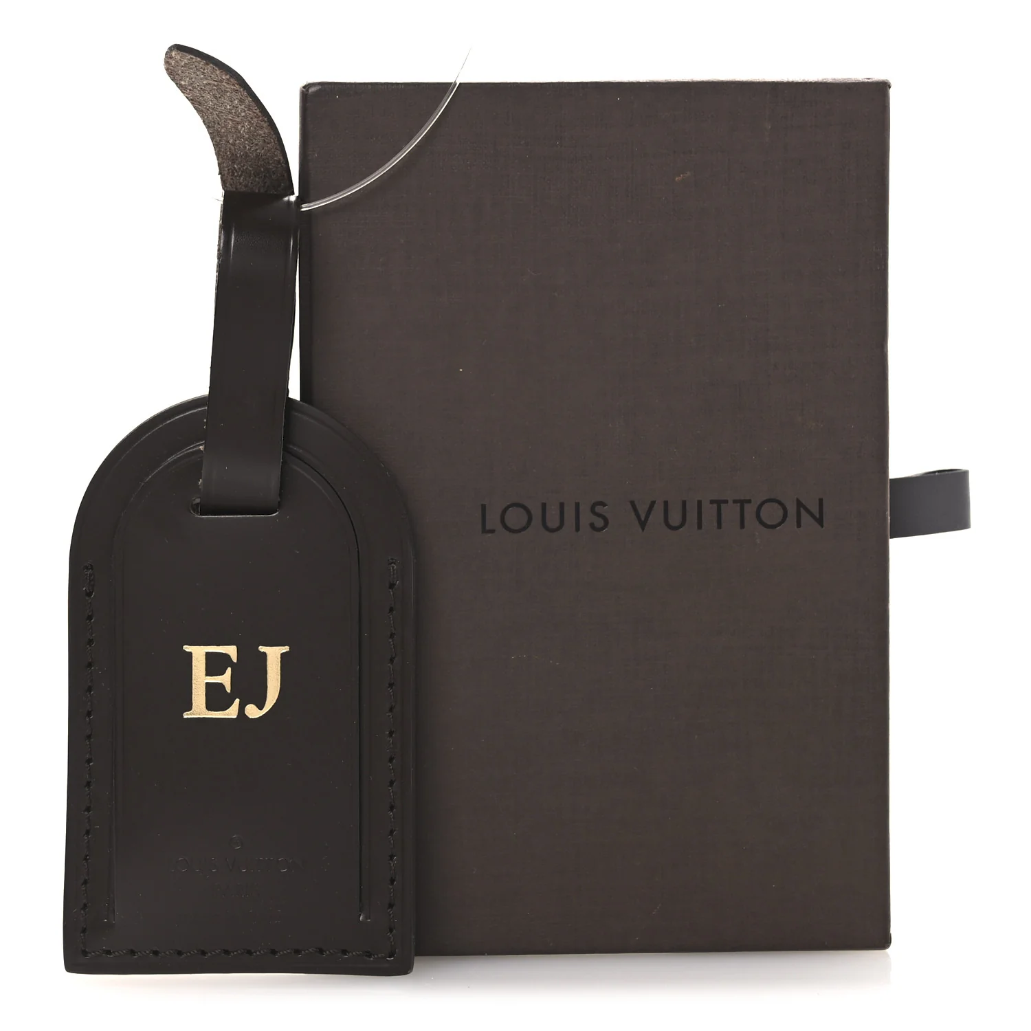 Calfskin Luggage Tag Ebene - Image 4