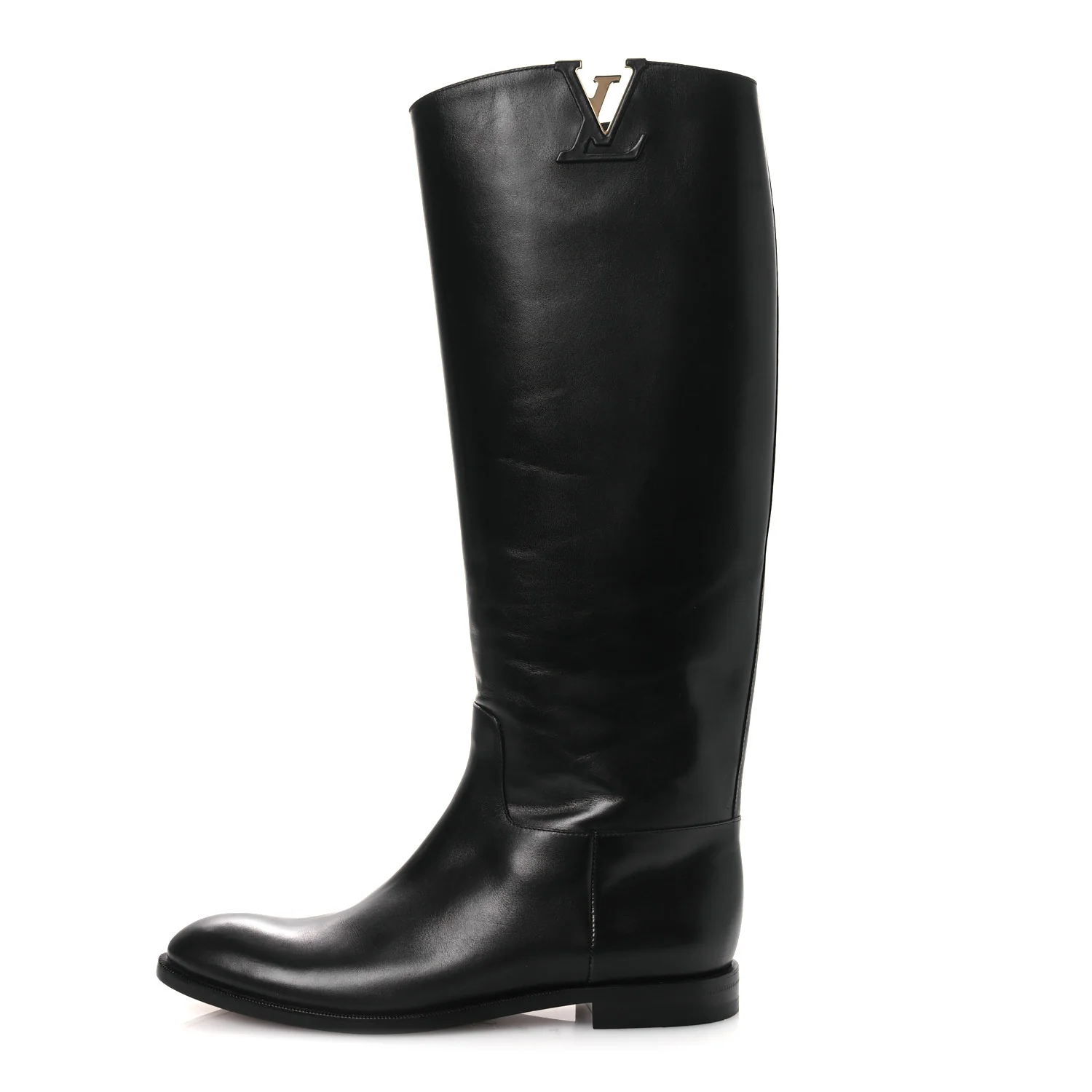 Calfskin LV Amiral High Boot 39.5 Black