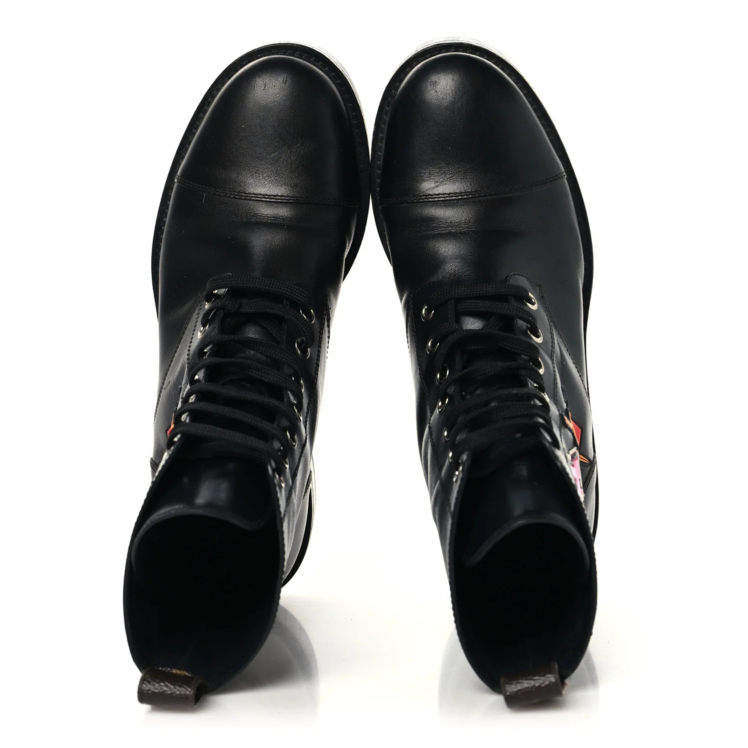 Calfskin LV Black Heart Flat Ranger Boots 37 Black - Image 2