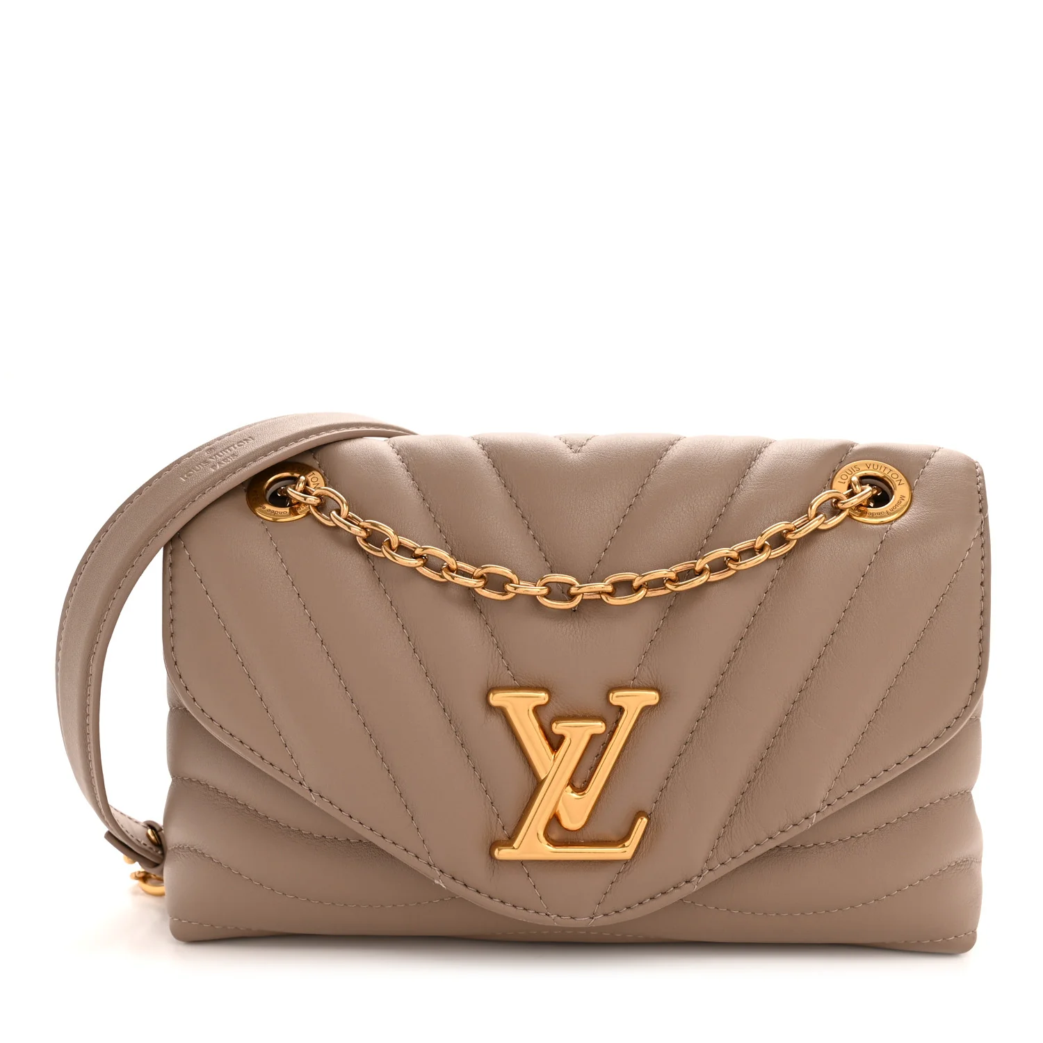 Calfskin LV New Wave Chain Bag Taupe