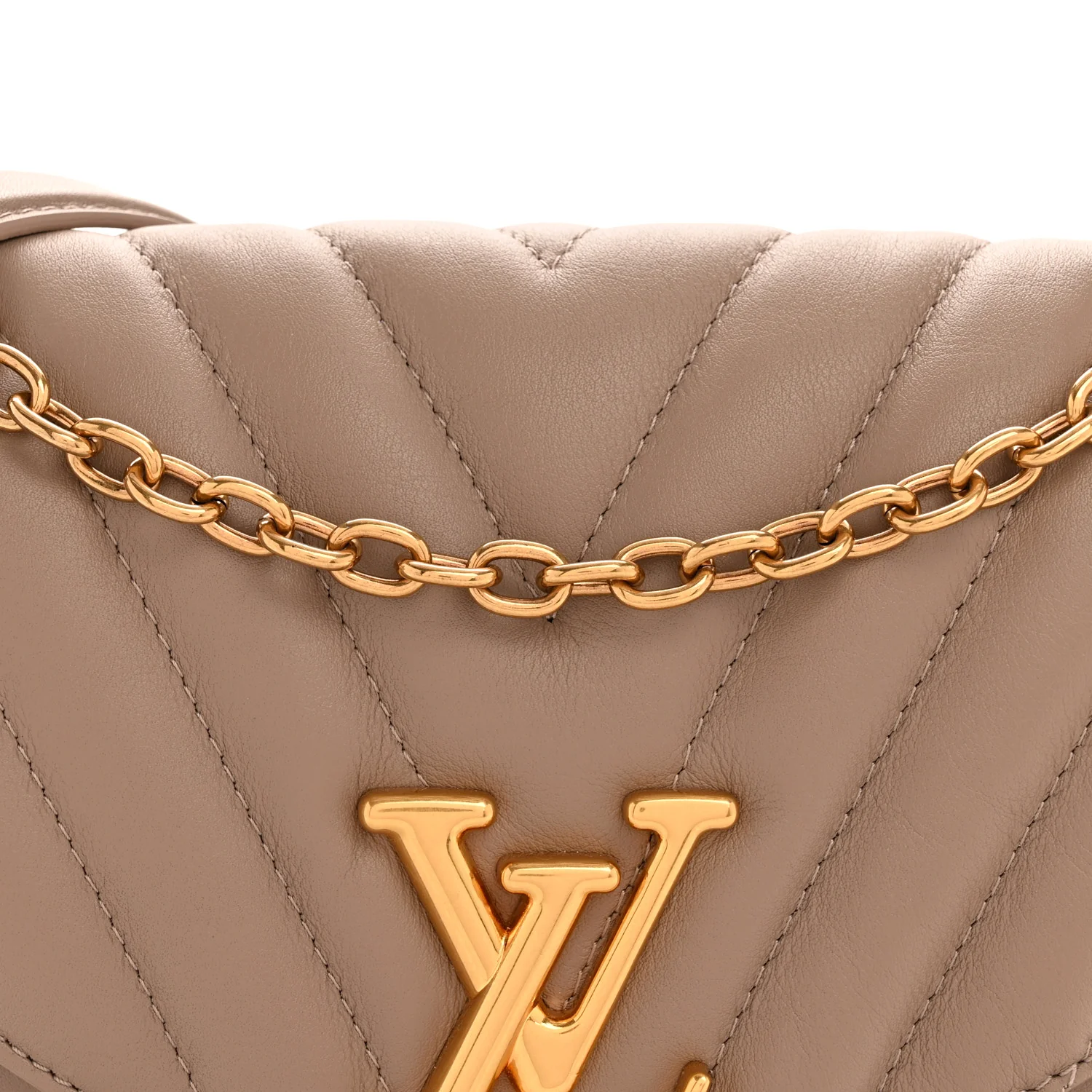 Calfskin LV New Wave Chain Bag Taupe - Image 7