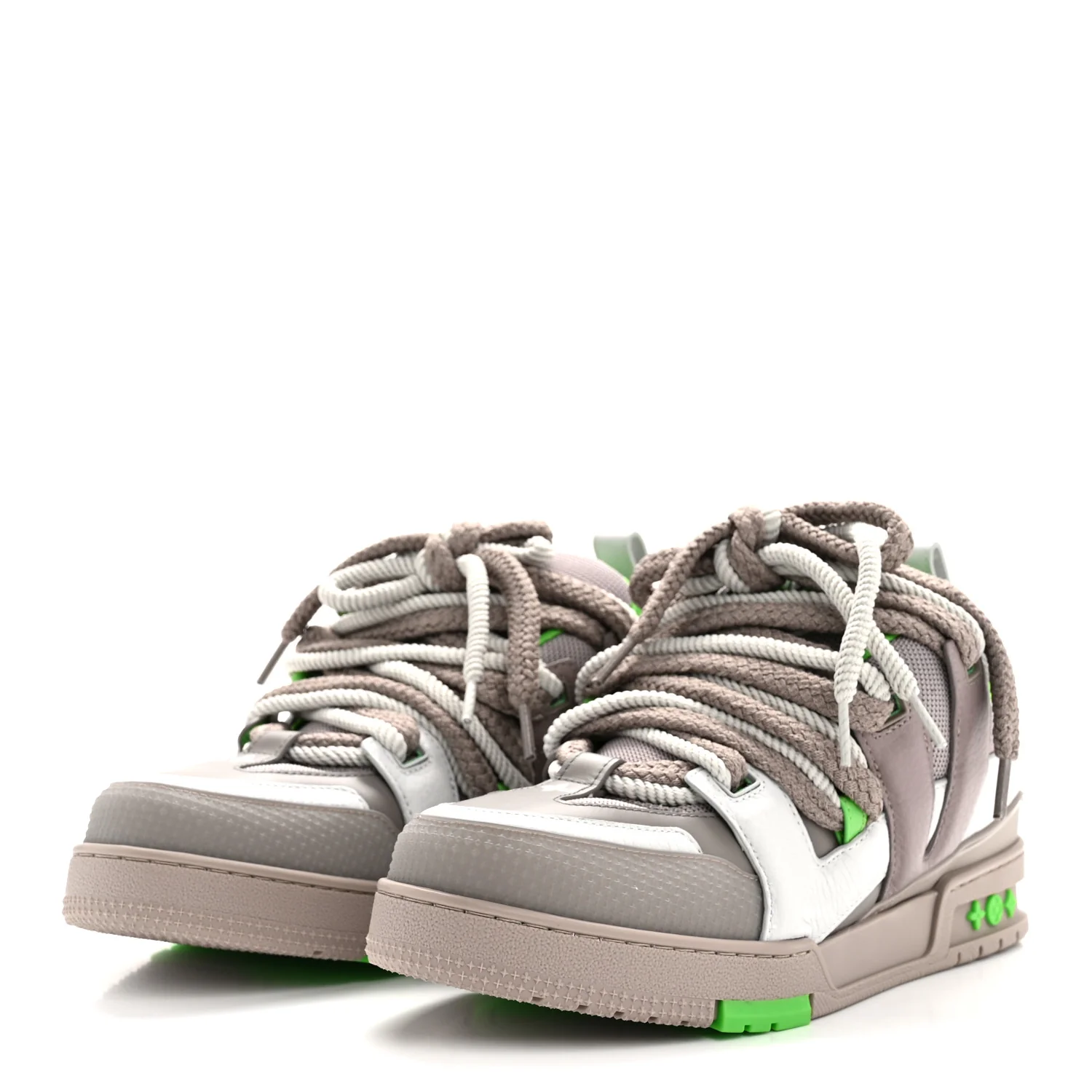 Calfskin Mens LV Skate Sneaker 9 Grey Green - Image 4