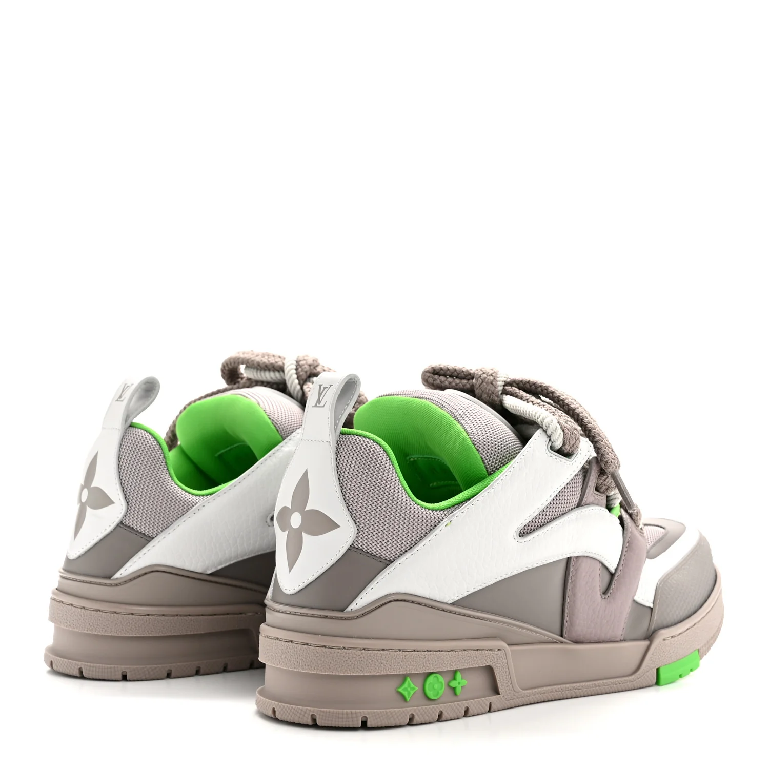 Calfskin Mens LV Skate Sneaker 9 Grey Green - Image 5
