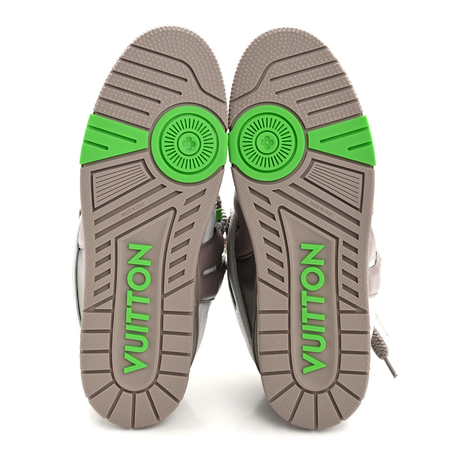 Calfskin Mens LV Skate Sneaker 9 Grey Green - Image 6