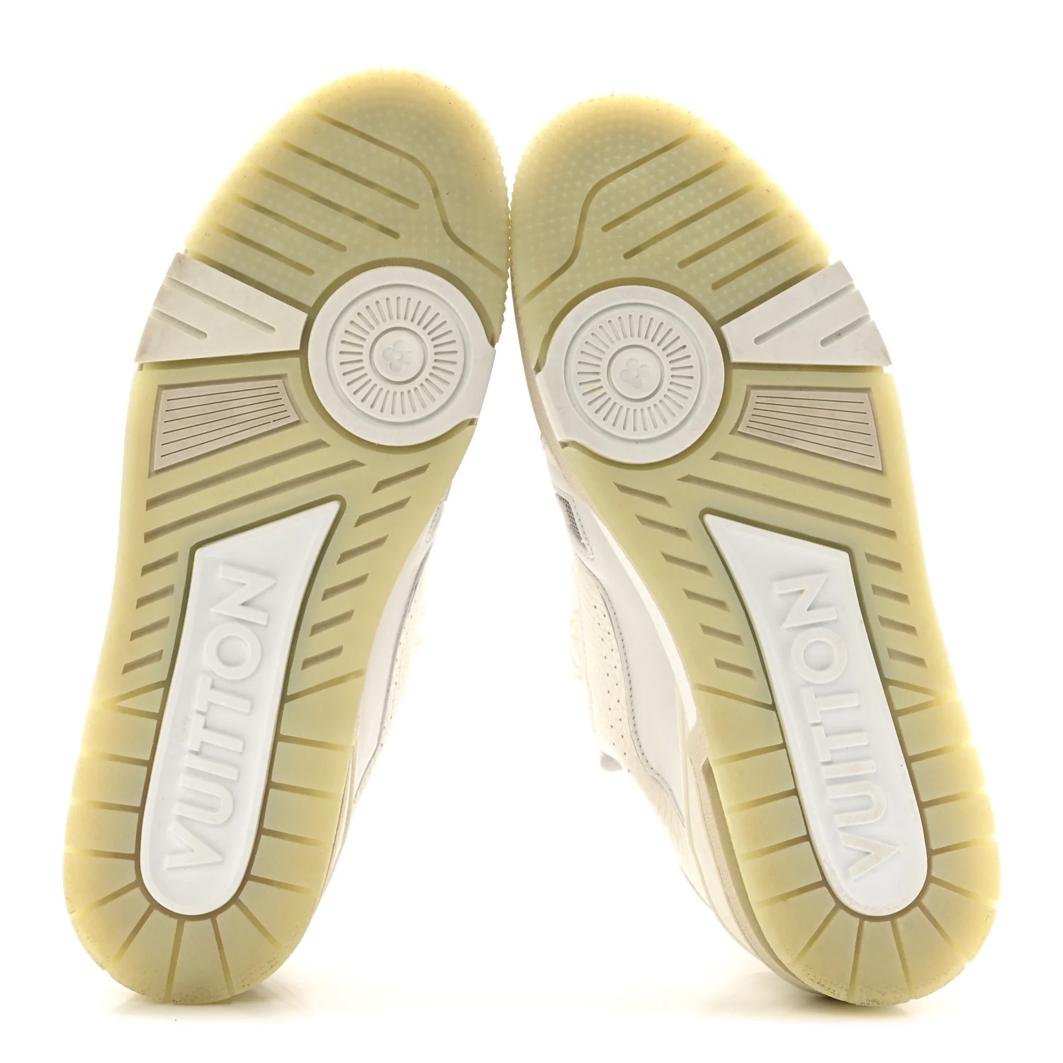 Calfskin Mens LV Trainer Sneakers 8.5 White - Image 6
