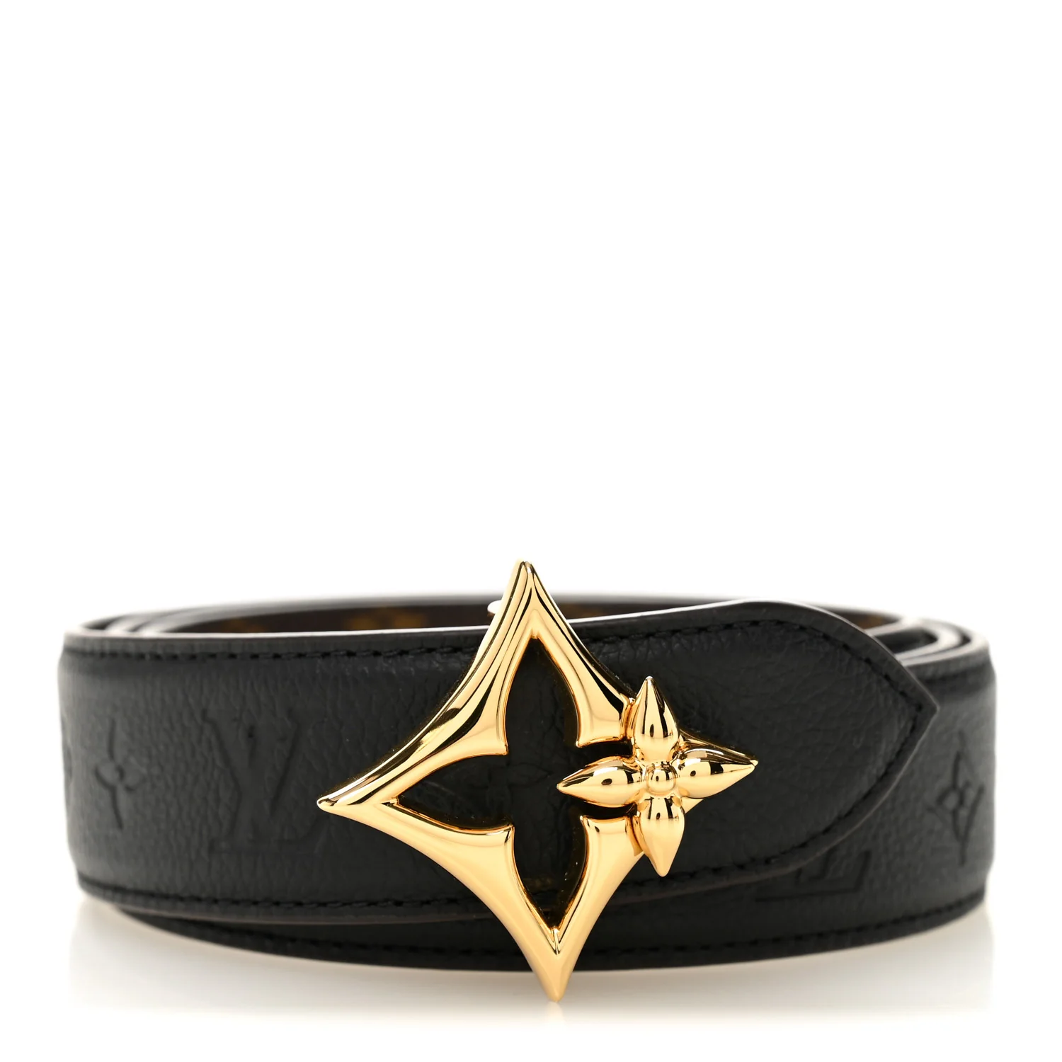 Calfskin Monogram 30mm Flowergram Reversible Belt 85 34 Black