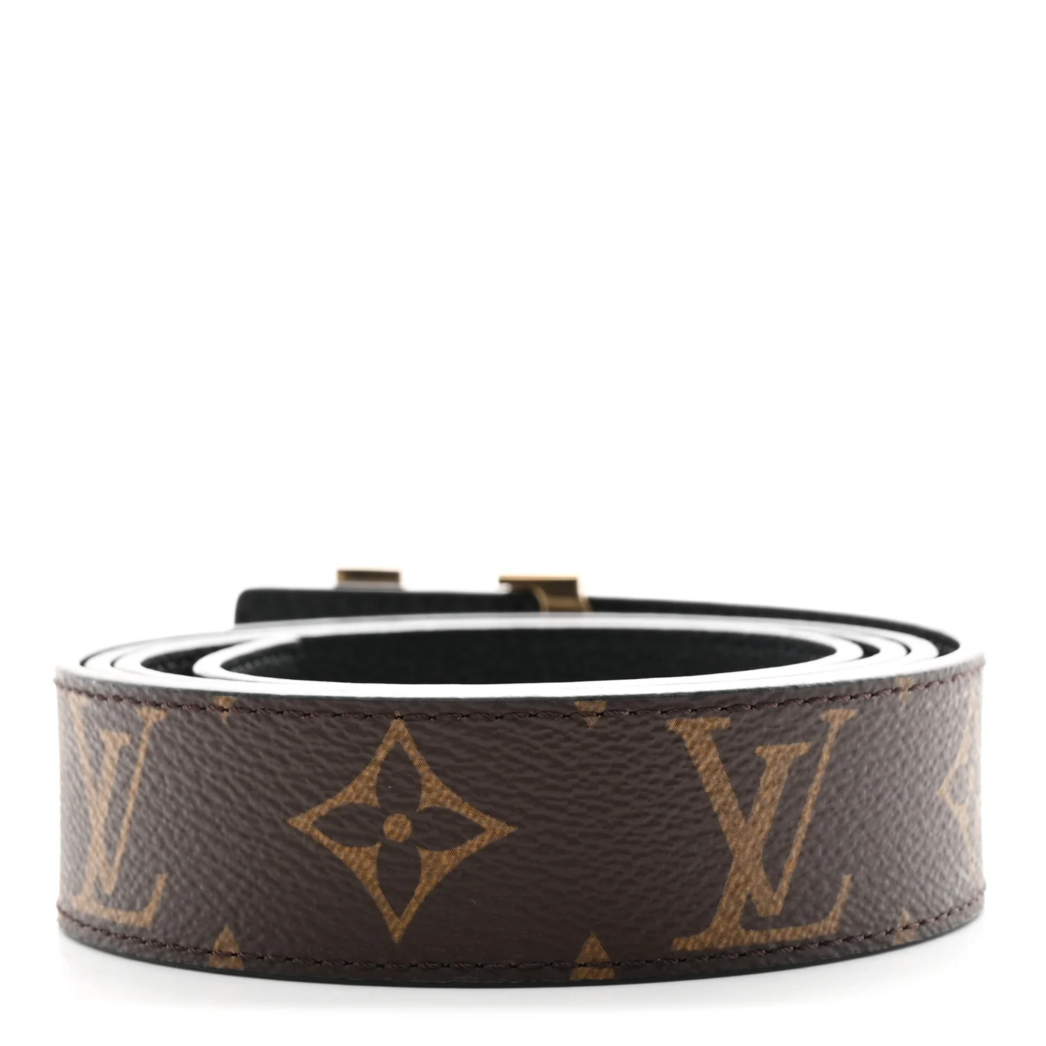 Calfskin Monogram 30mm LV Initiales Reversible Belt 100 40 Black - Image 2