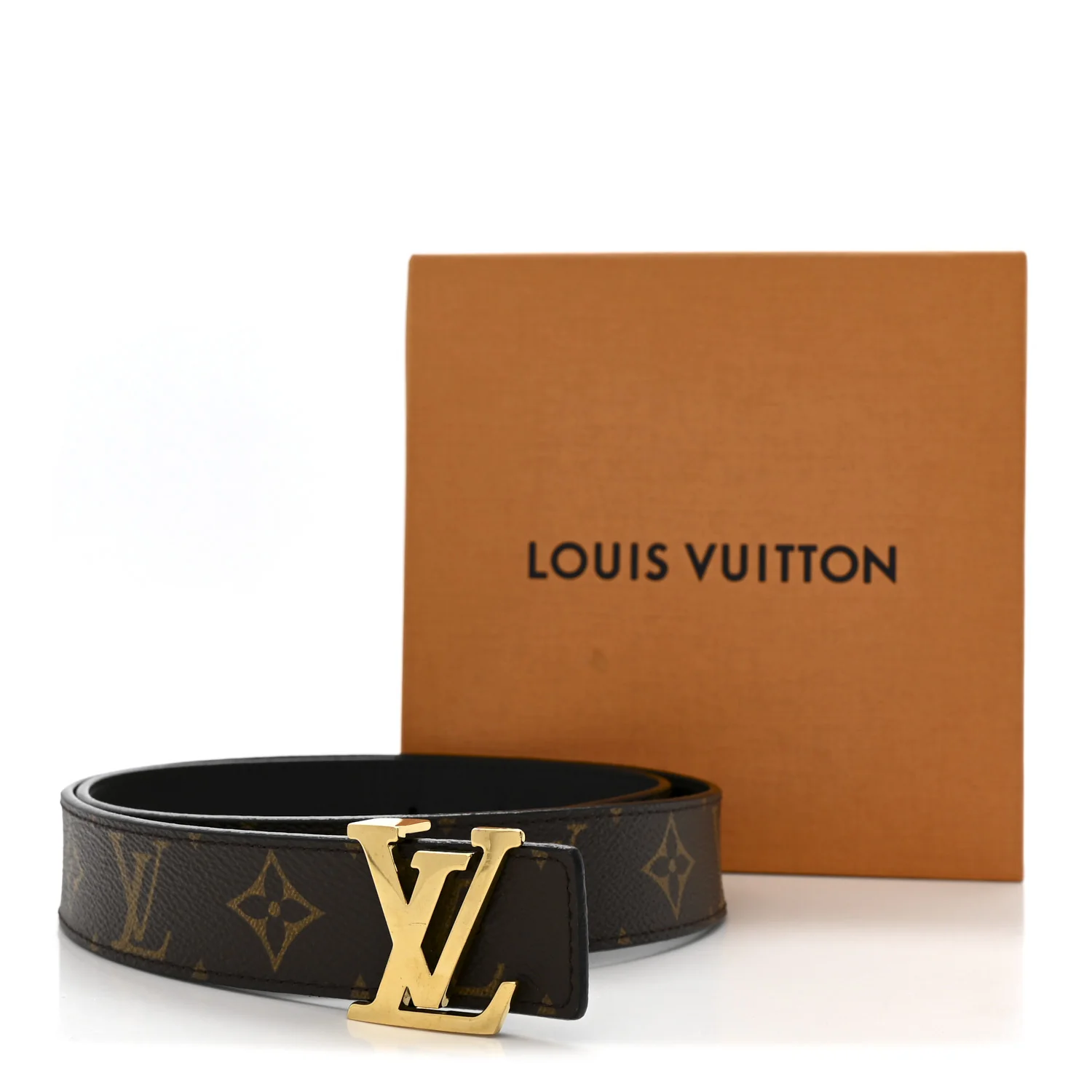 Calfskin Monogram 30mm LV Initiales Reversible Belt 80 32 Black - Image 6