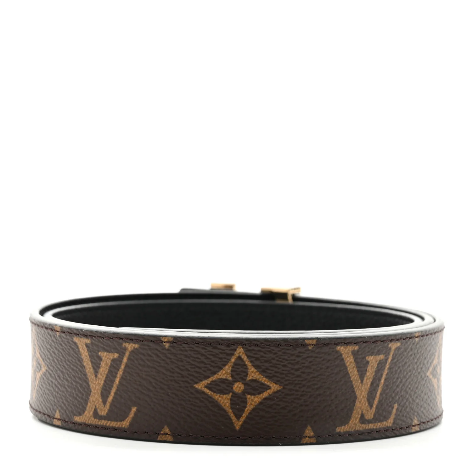 Calfskin Monogram 30mm LV Initiales Reversible Belt 85 34 Black - Image 2