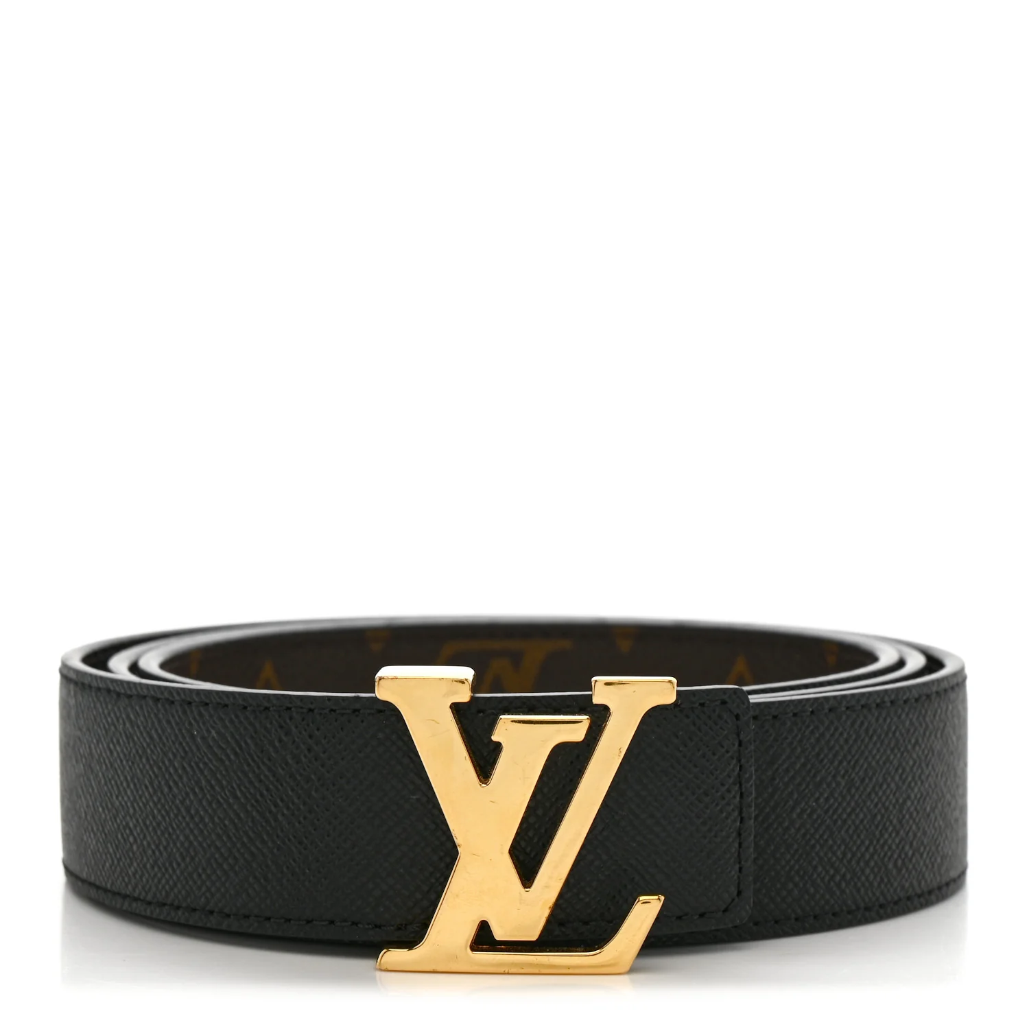 Calfskin Monogram 30mm LV Initiales Reversible Belt 90 36 Black - Image 2