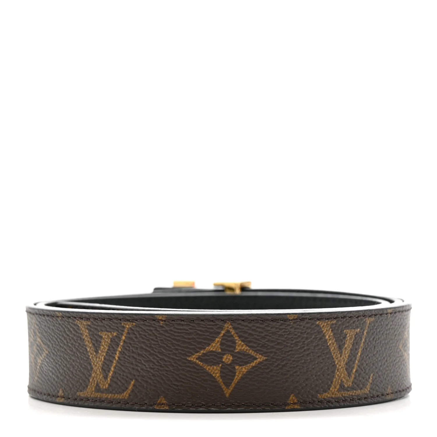 Calfskin Monogram 30mm LV Initiales Reversible Belt 90 36 Black - Image 3