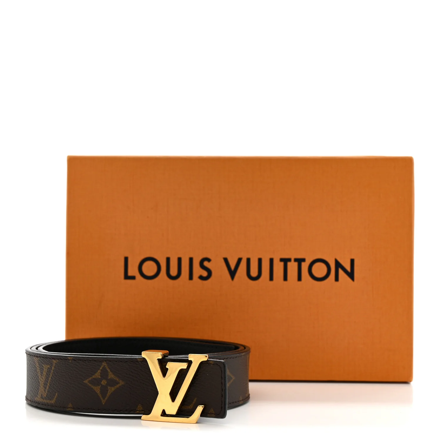 Calfskin Monogram 30mm LV Initiales Reversible Belt 90 36 Black - Image 8