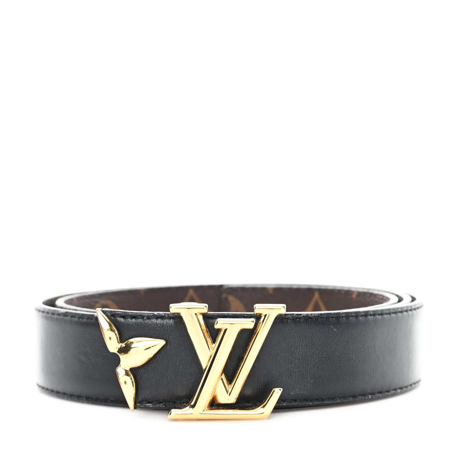 Calfskin Monogram 30mm Pretty LV Reversible Belt 85 34 Black