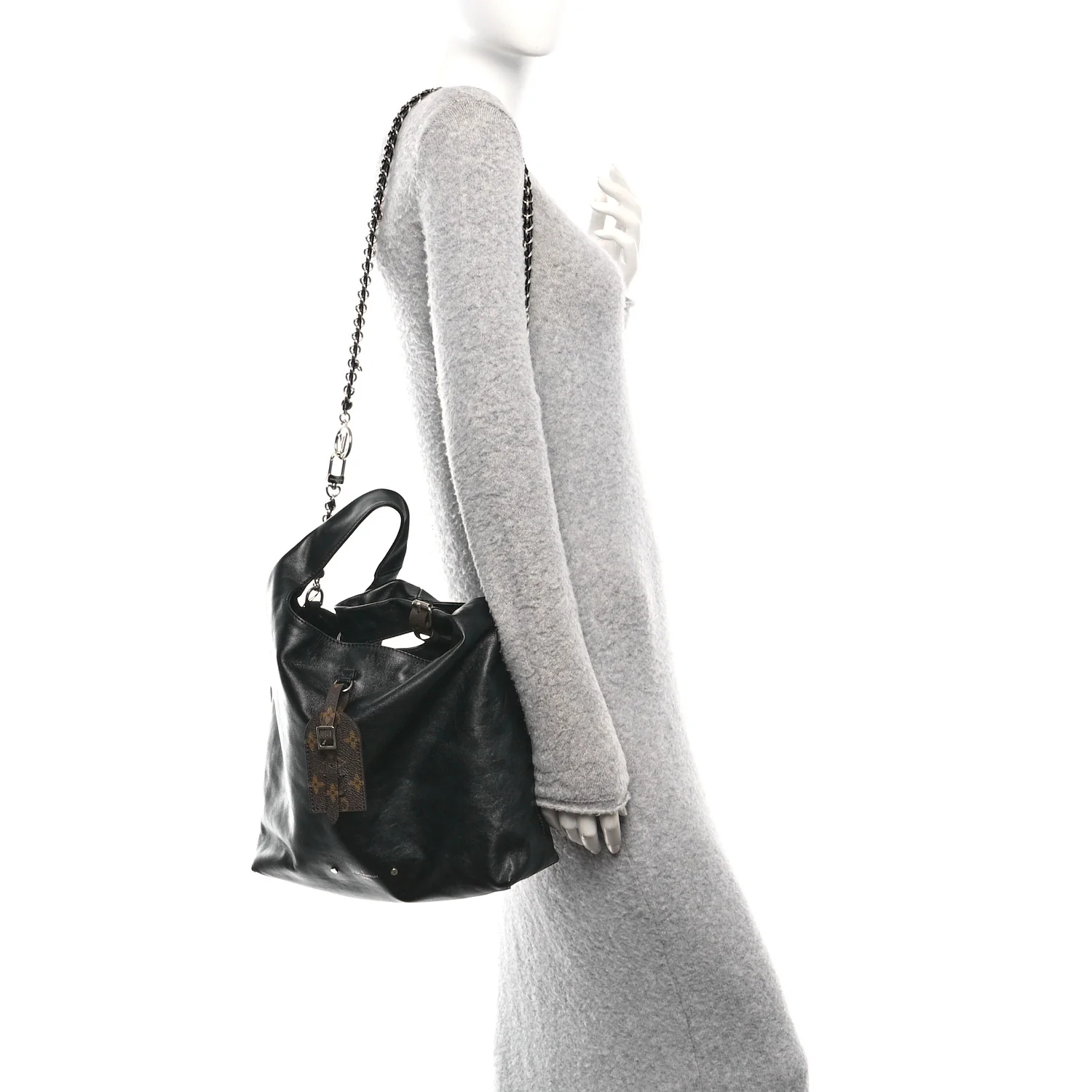 Calfskin Monogram Atlantis Vibe MM Black - Image 2