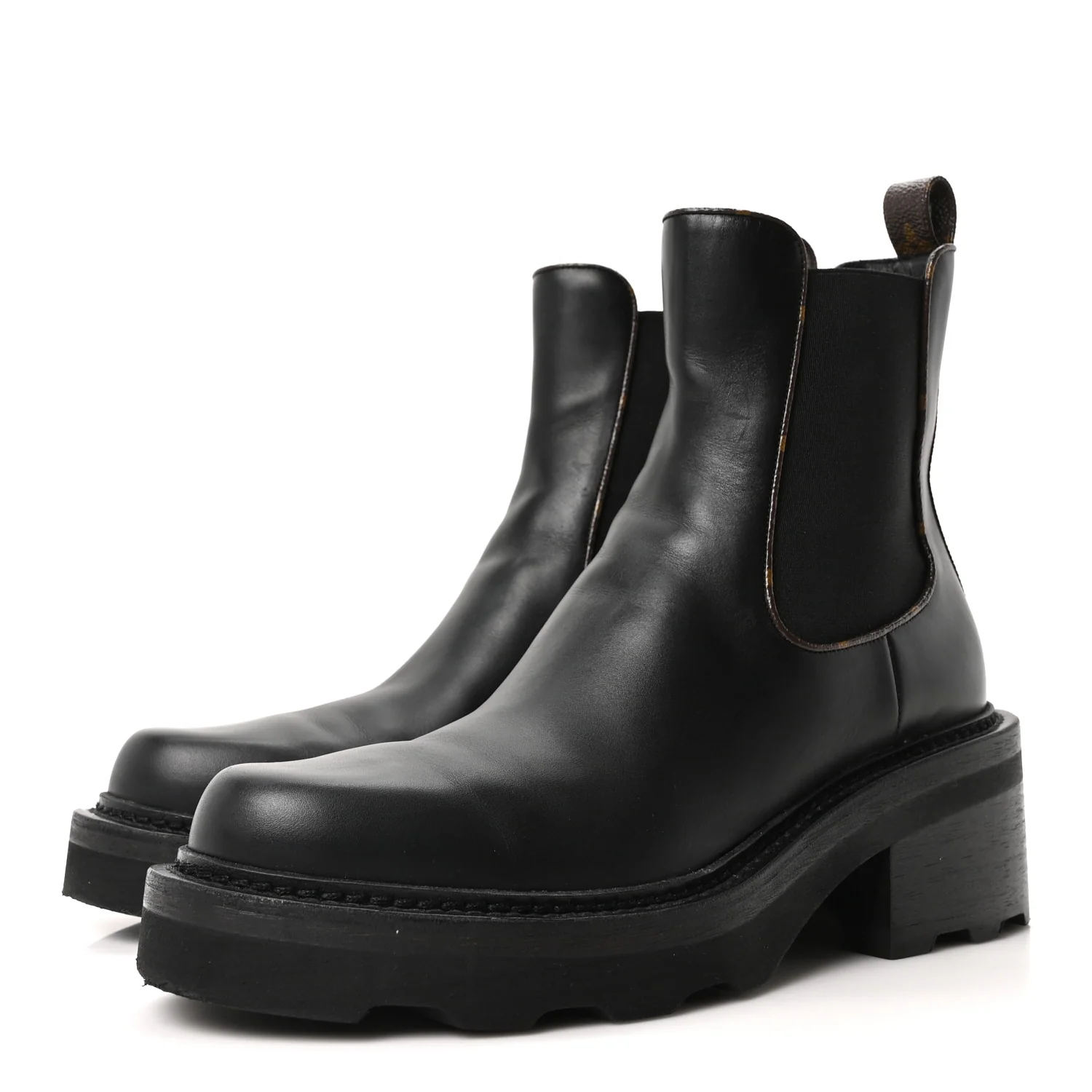 Calfskin Monogram Beaubourg Ankle Boots 39.5 Black - Image 4