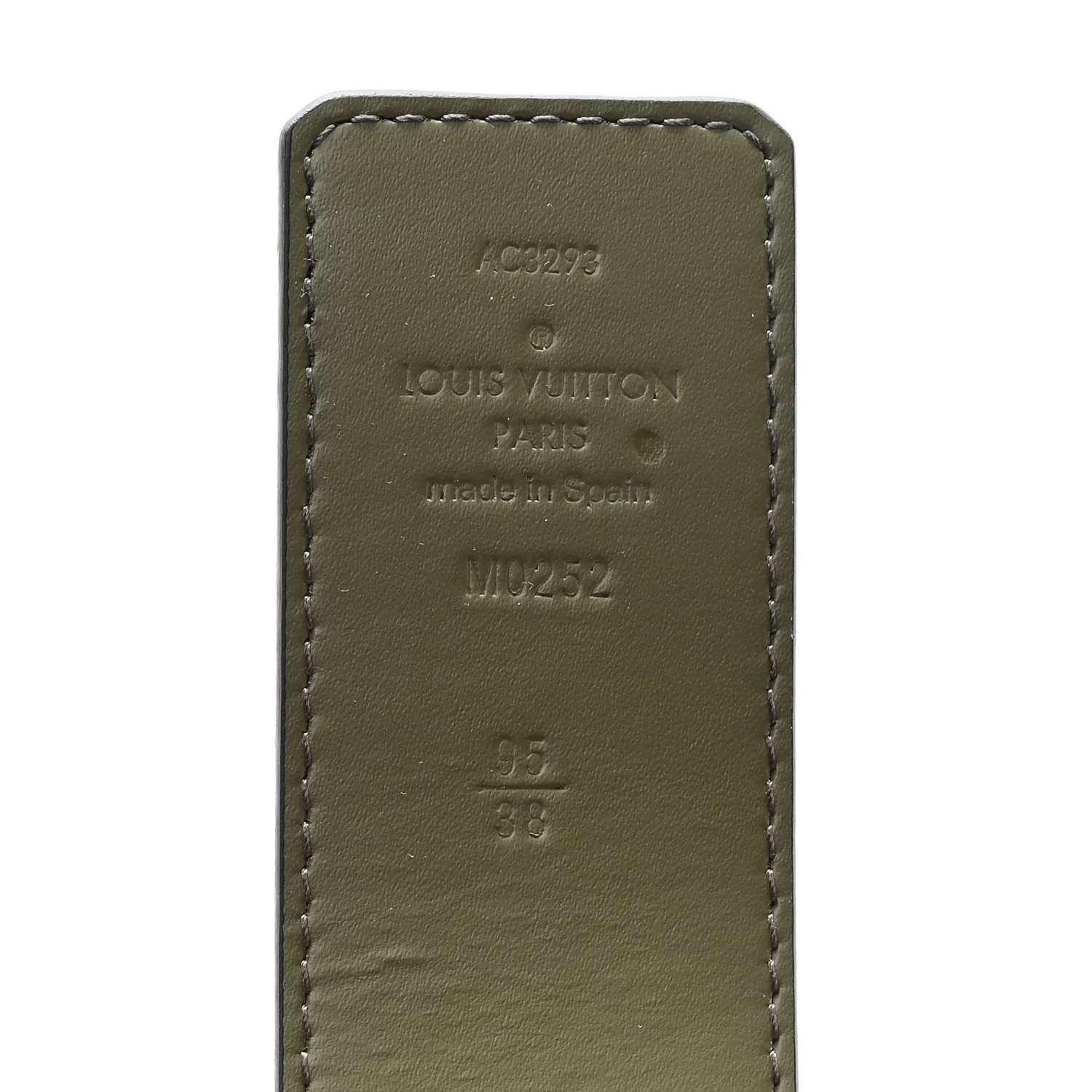 Calfskin Monogram Eclipse 40mm LV Initiales Reversible Belt 95 38 Black Green - Image 3
