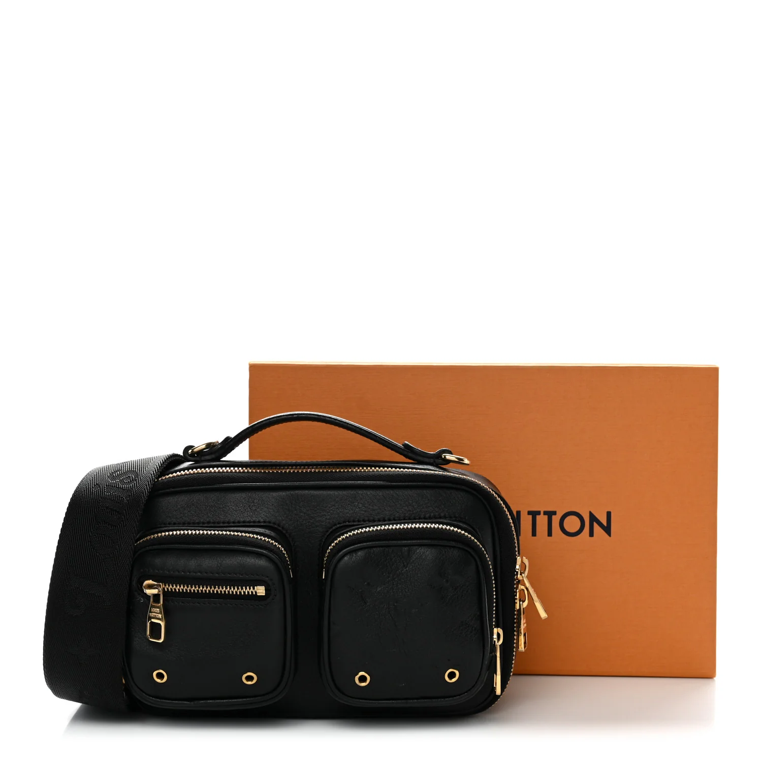 Calfskin Monogram Embossed Utility Crossbody Black - Image 11