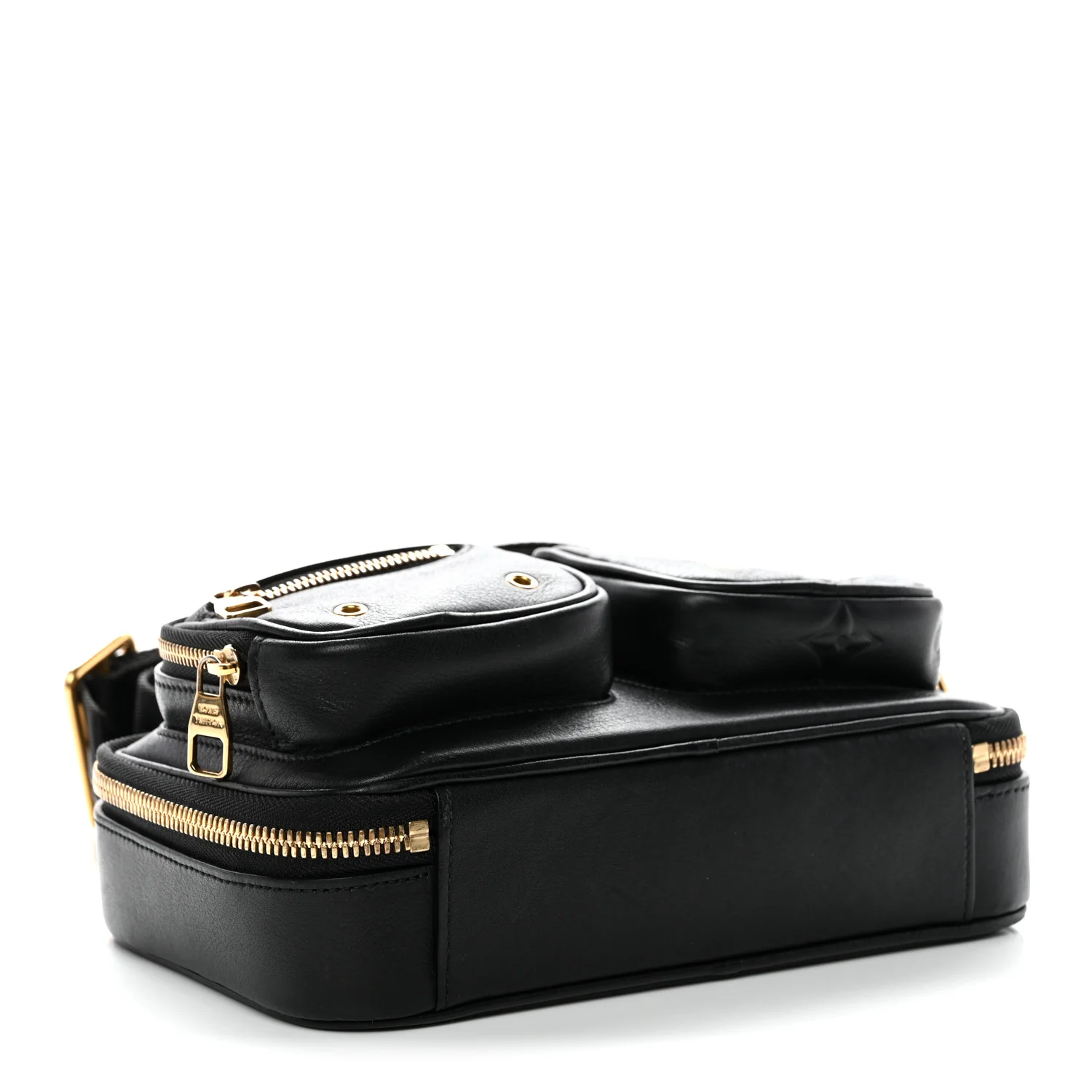 Calfskin Monogram Embossed Utility Crossbody Black - Image 4