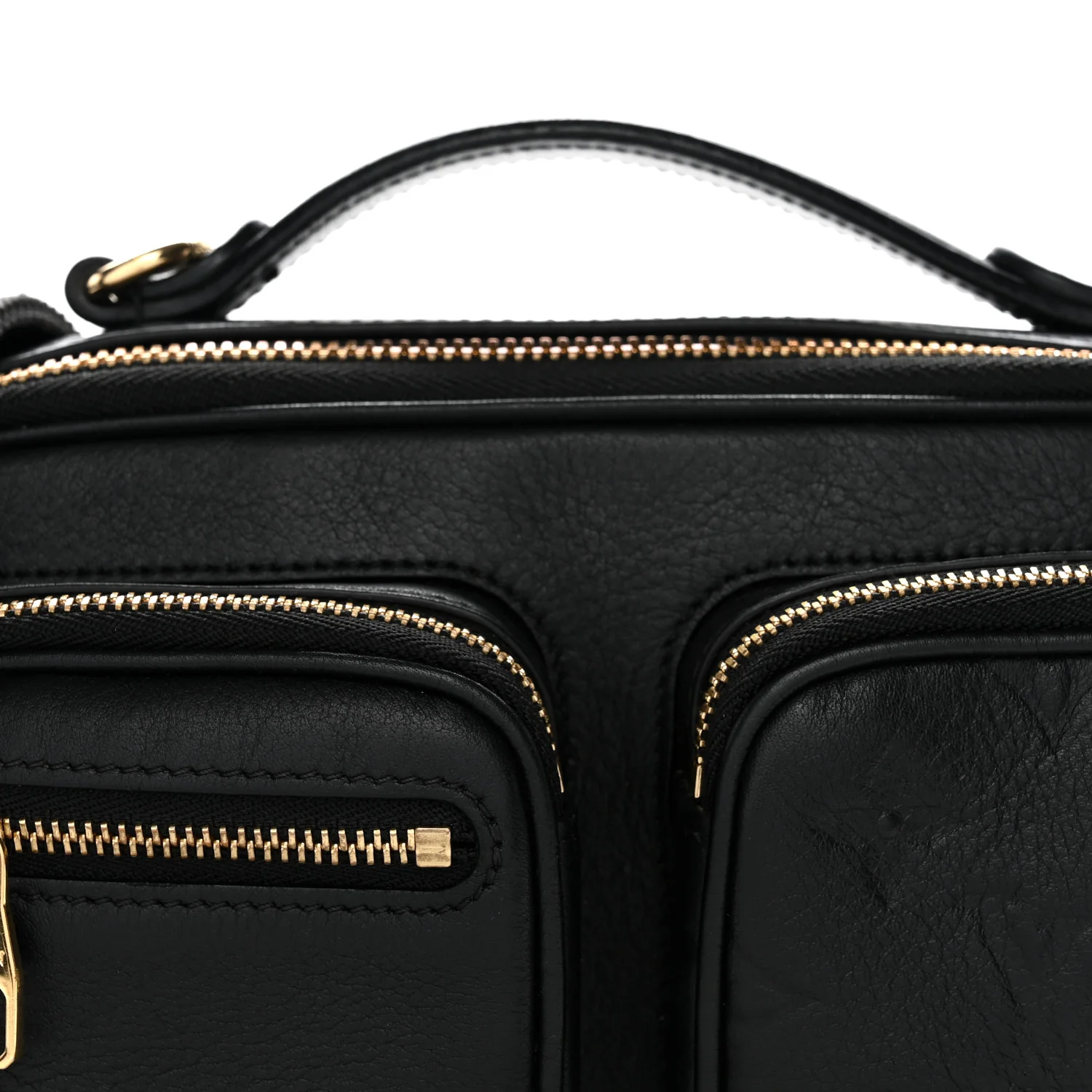 Calfskin Monogram Embossed Utility Crossbody Black - Image 8