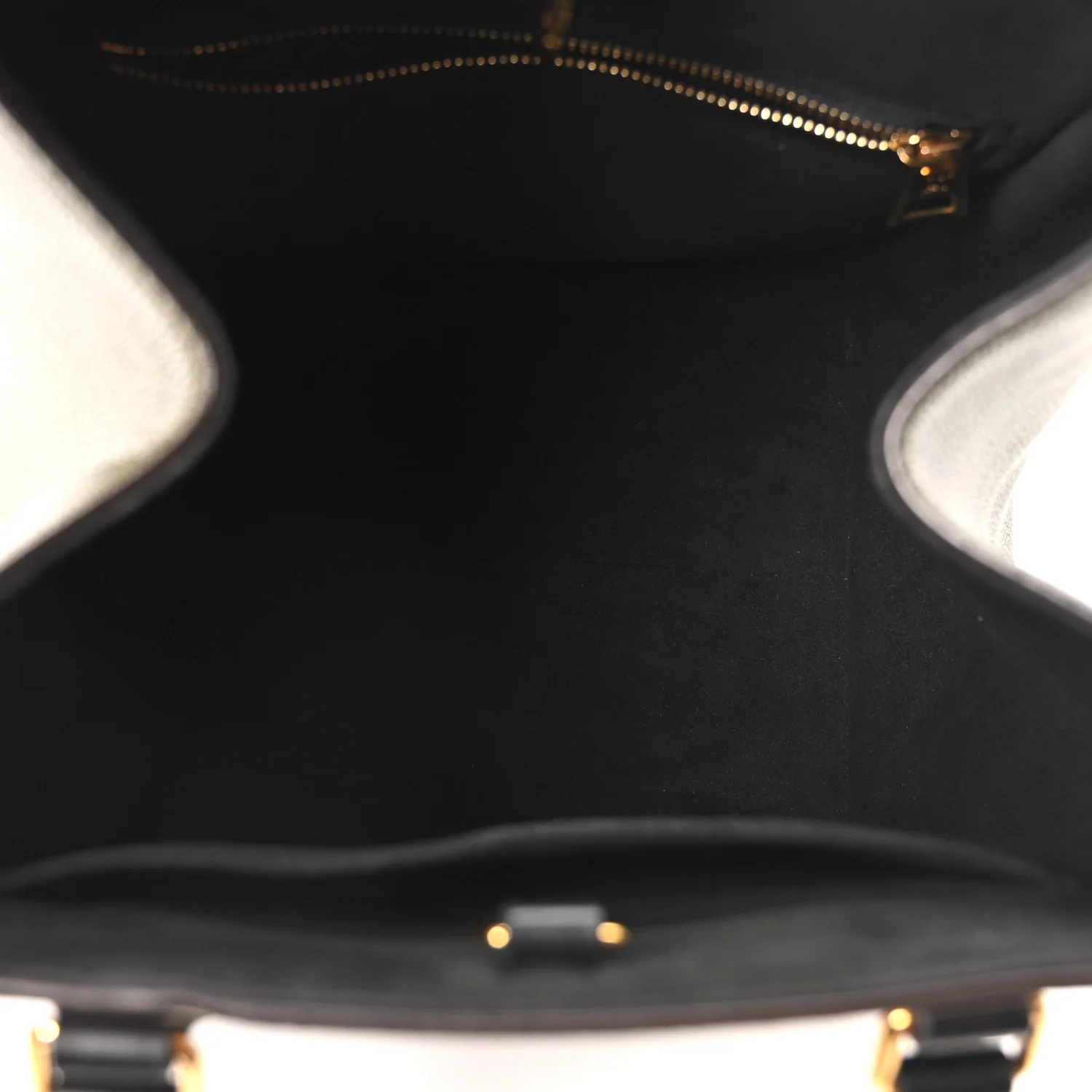 Calfskin Monogram Fold Tote PM Cream Khaki Black - Image 5