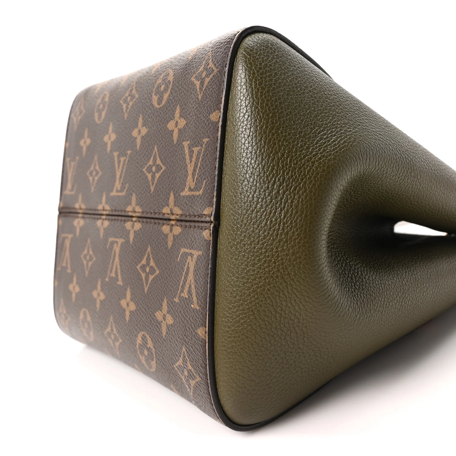 Calfskin Monogram Fold Tote PM Cream Khaki Black - Image 9