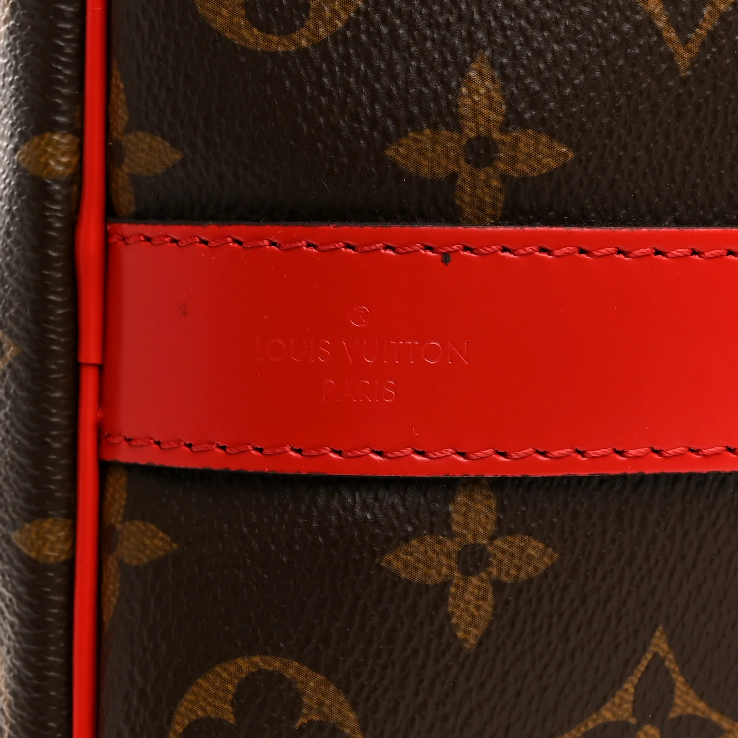 Calfskin Monogram Keepall Bandouliere 50 Coquelicot - Image 5