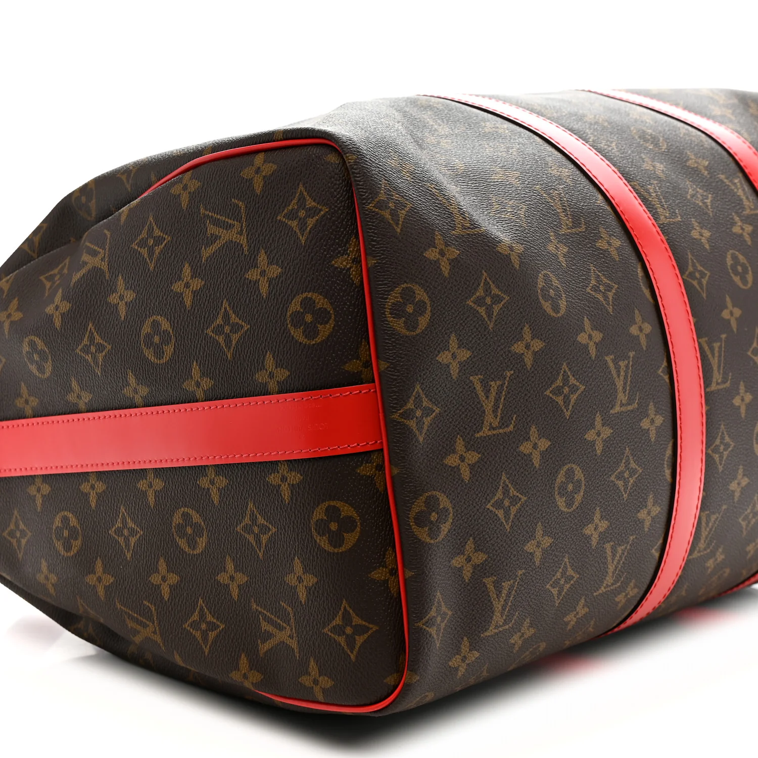 Calfskin Monogram Keepall Bandouliere 50 Coquelicot - Image 7