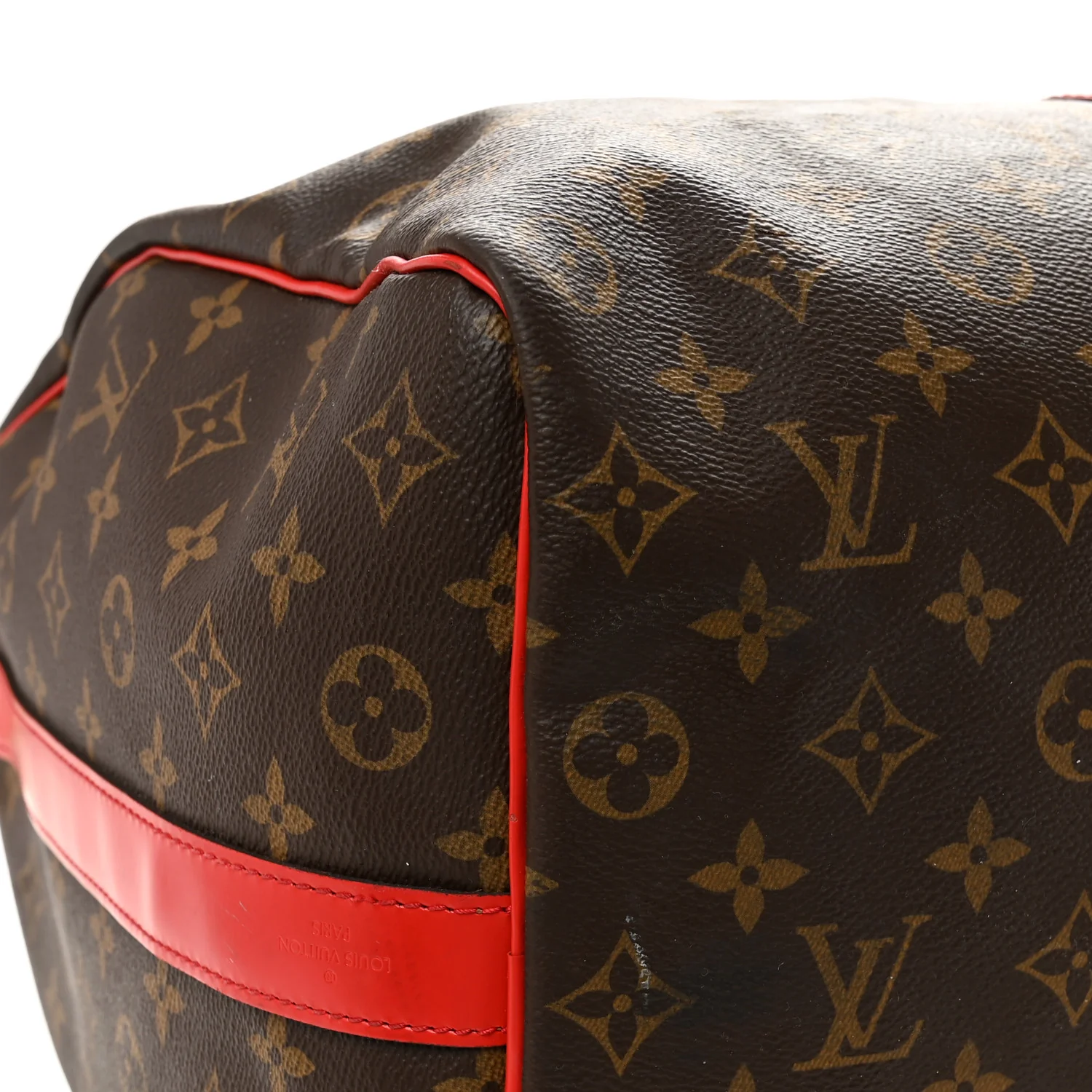 Calfskin Monogram Keepall Bandouliere 50 Coquelicot - Image 8