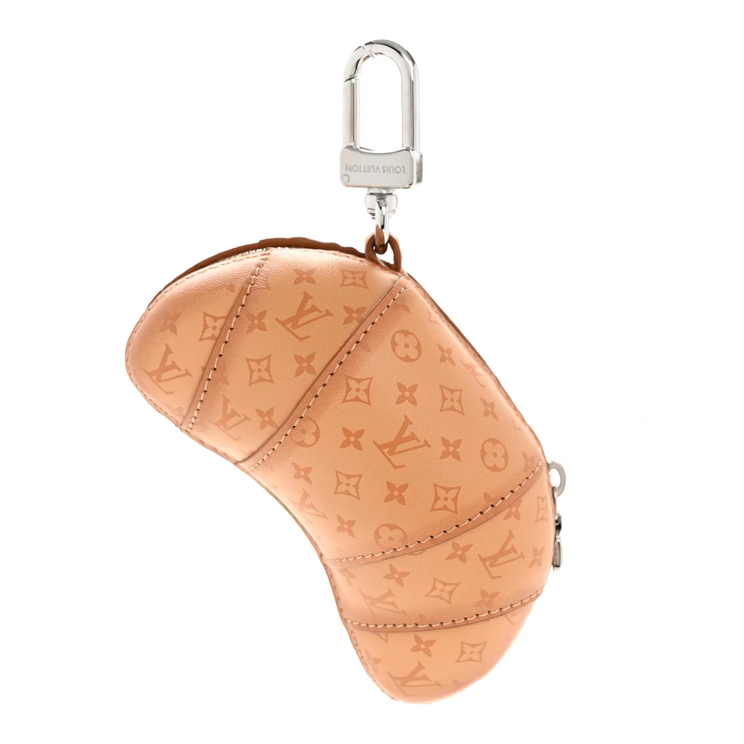 Calfskin Monogram LV Croissant Bag Charm Brown