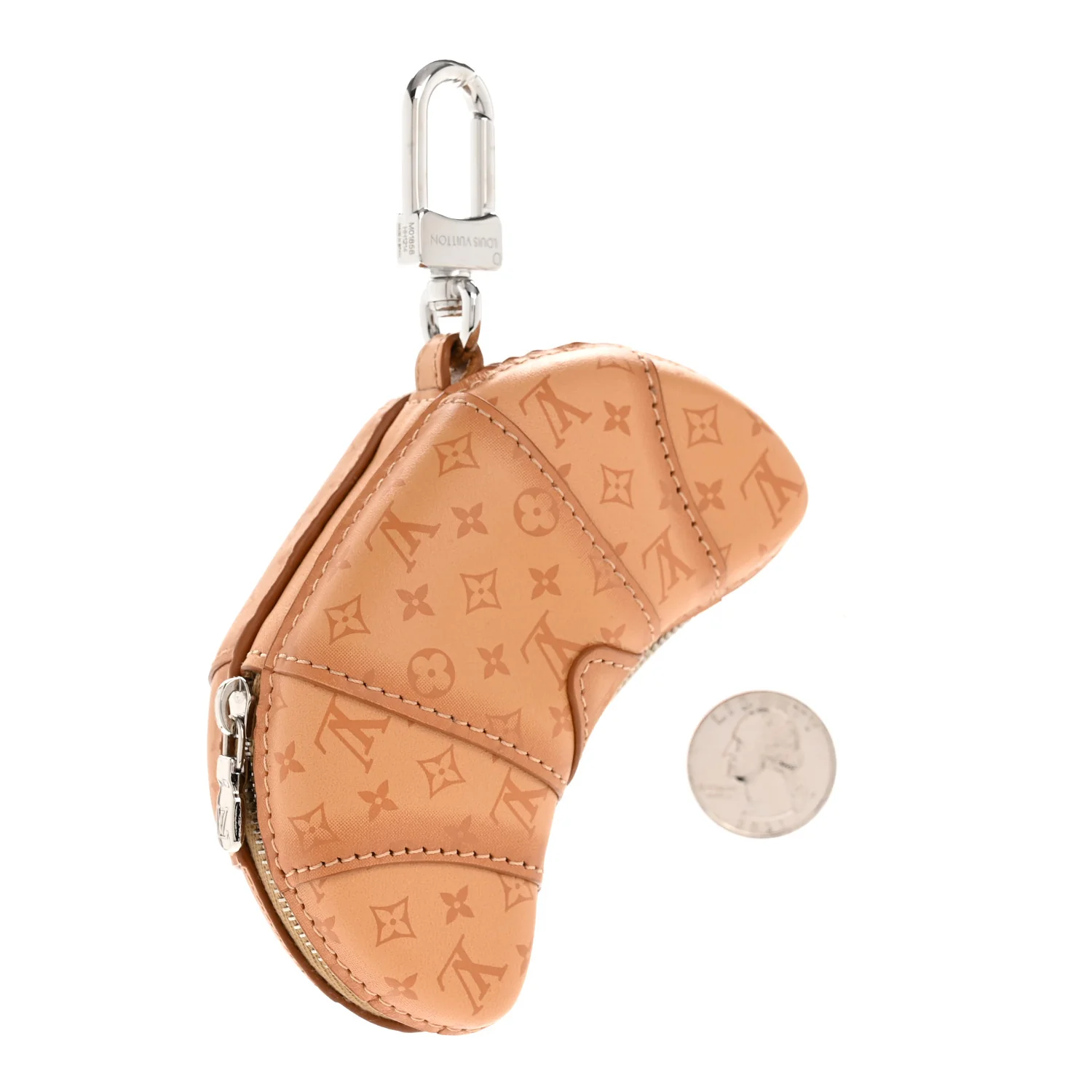 Calfskin Monogram LV Croissant Bag Charm Brown - Image 2