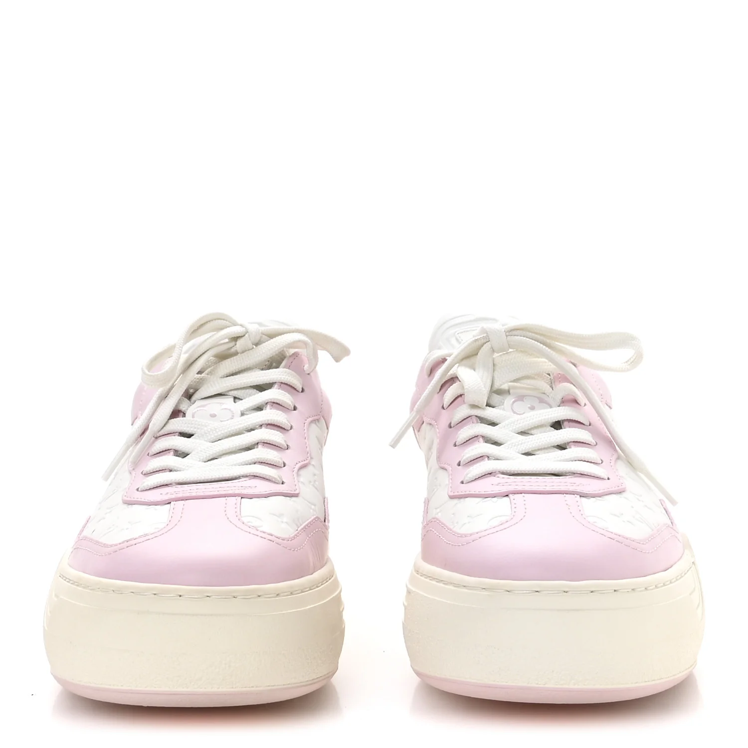 Calfskin Monogram LV Groovy Platform Sneakers 38 Pink - Image 3