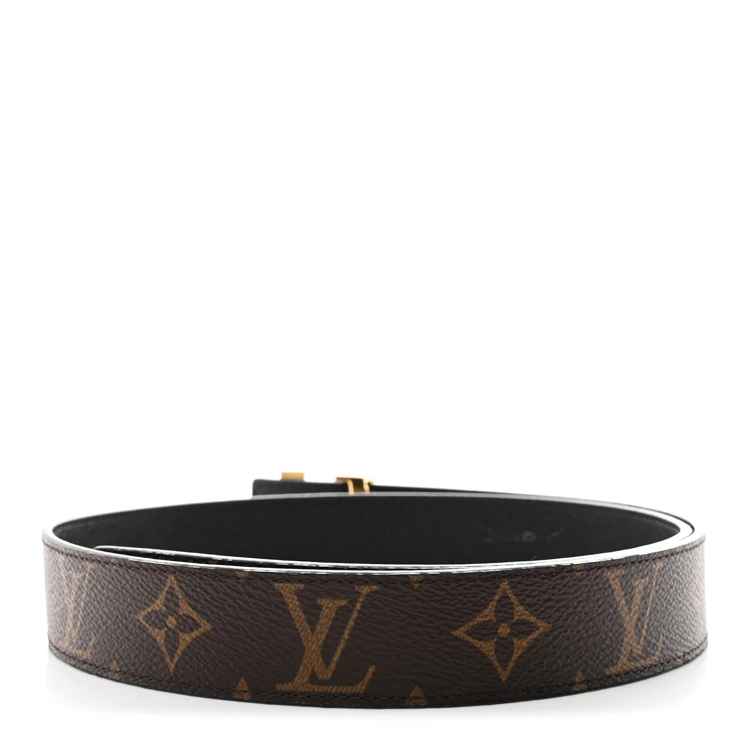 Calfskin Monogram LV Initiales Reversible Belt 80 32 Black - Image 2