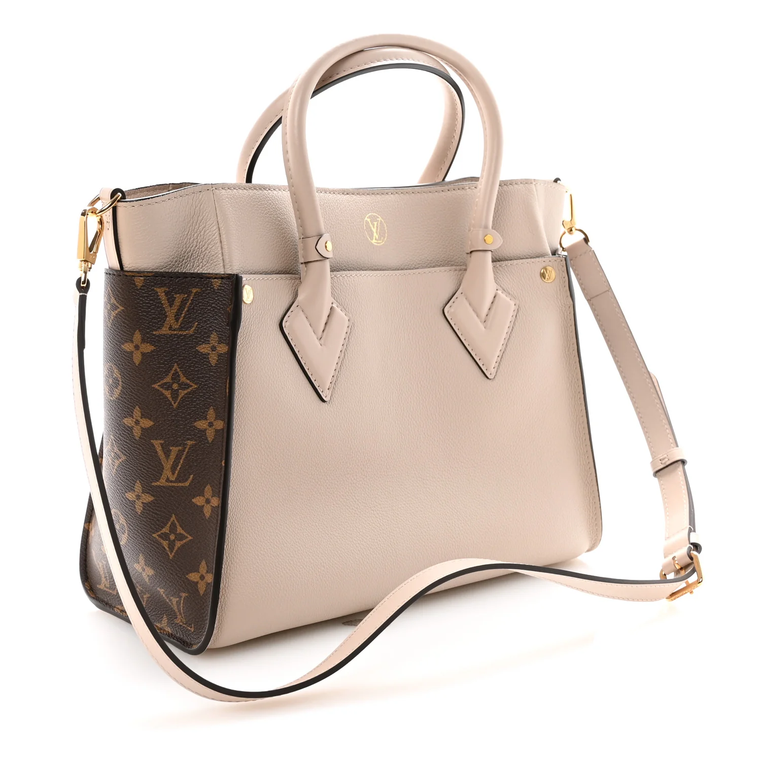 Calfskin Monogram On My Side MM Greige - Image 3