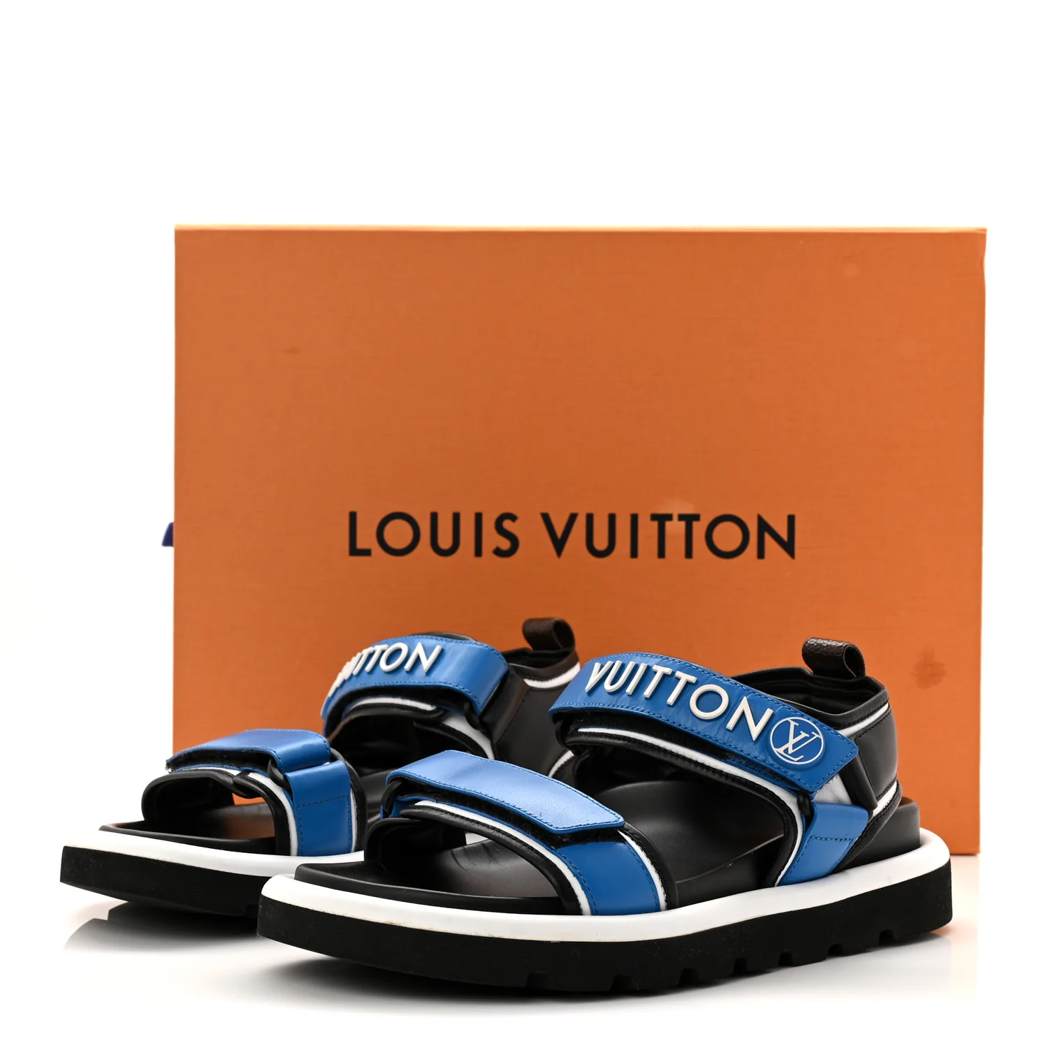 Calfskin Monogram Pool Pillow Flat Comfort Sandals 38 Blue - Image 11