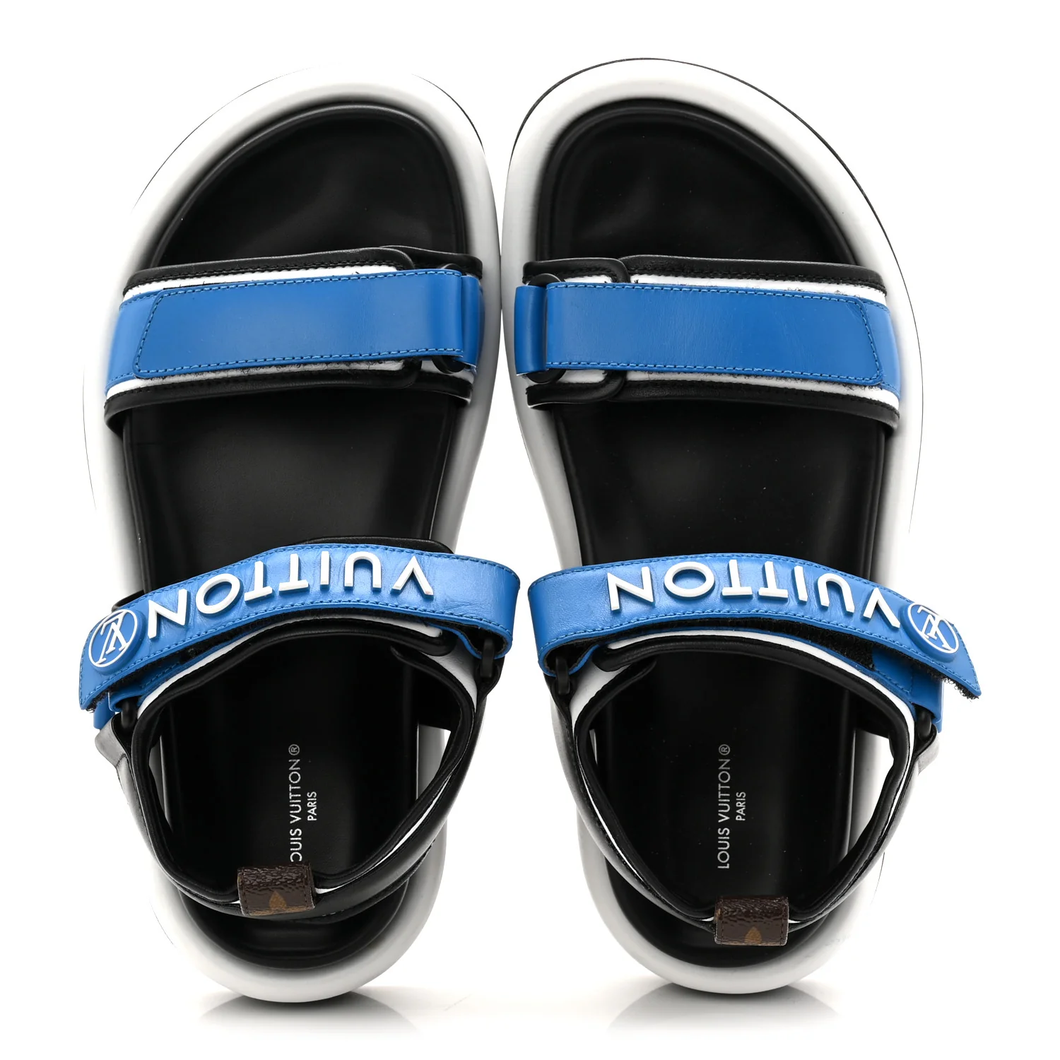 Calfskin Monogram Pool Pillow Flat Comfort Sandals 38 Blue - Image 2
