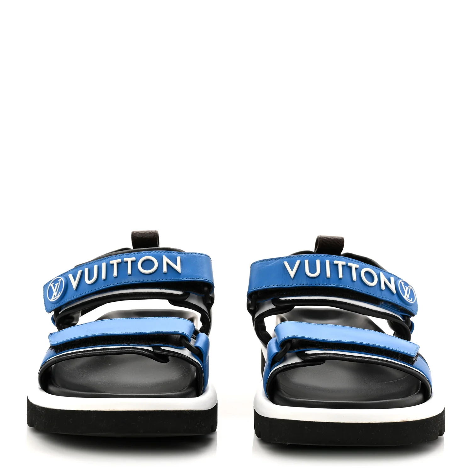 Calfskin Monogram Pool Pillow Flat Comfort Sandals 38 Blue - Image 3