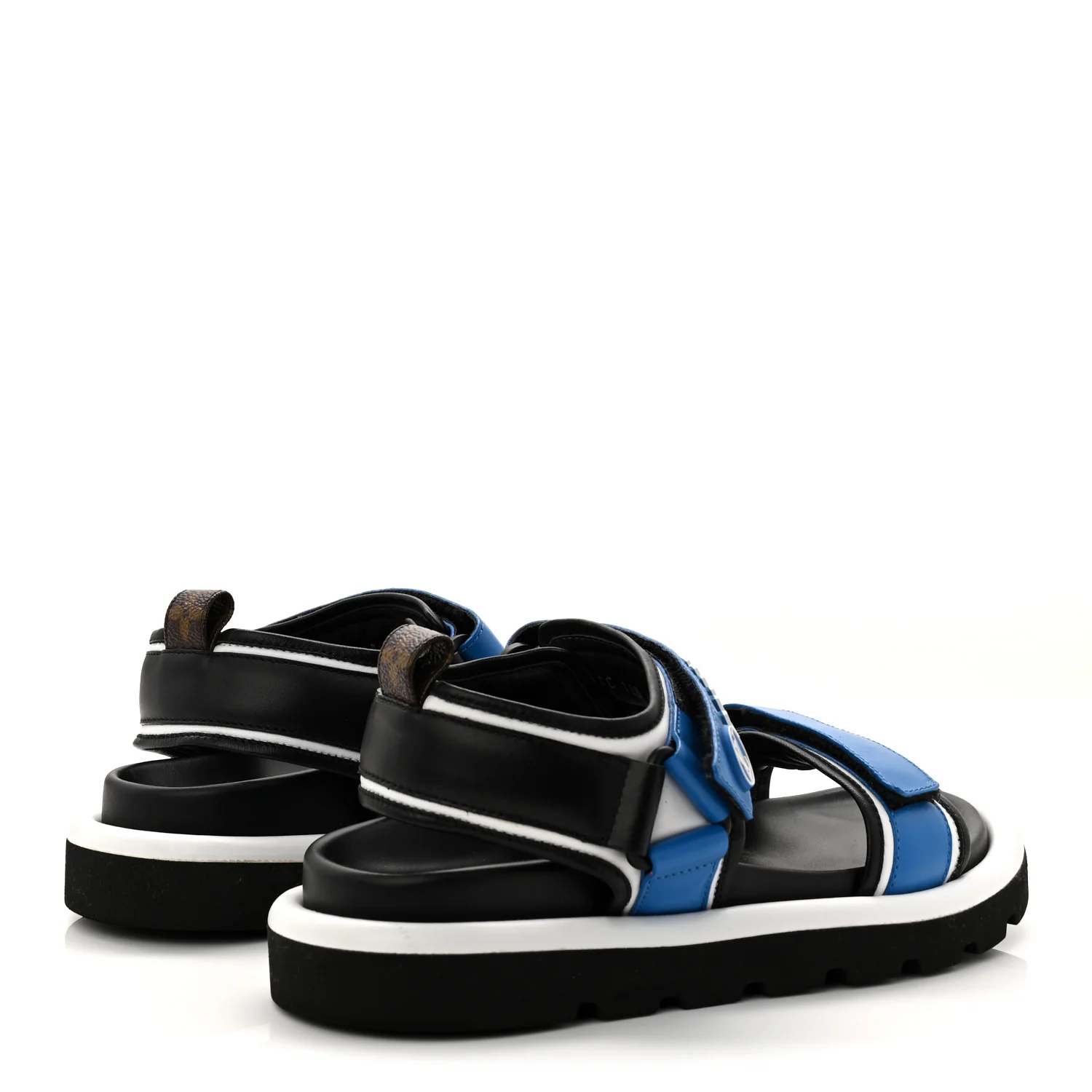 Calfskin Monogram Pool Pillow Flat Comfort Sandals 38 Blue - Image 5