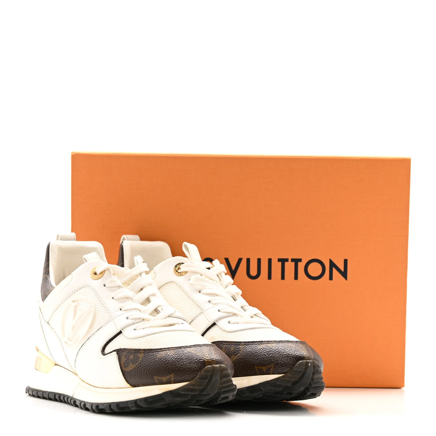 Calfskin Monogram Run Away Sneakers 37 White - Image 14