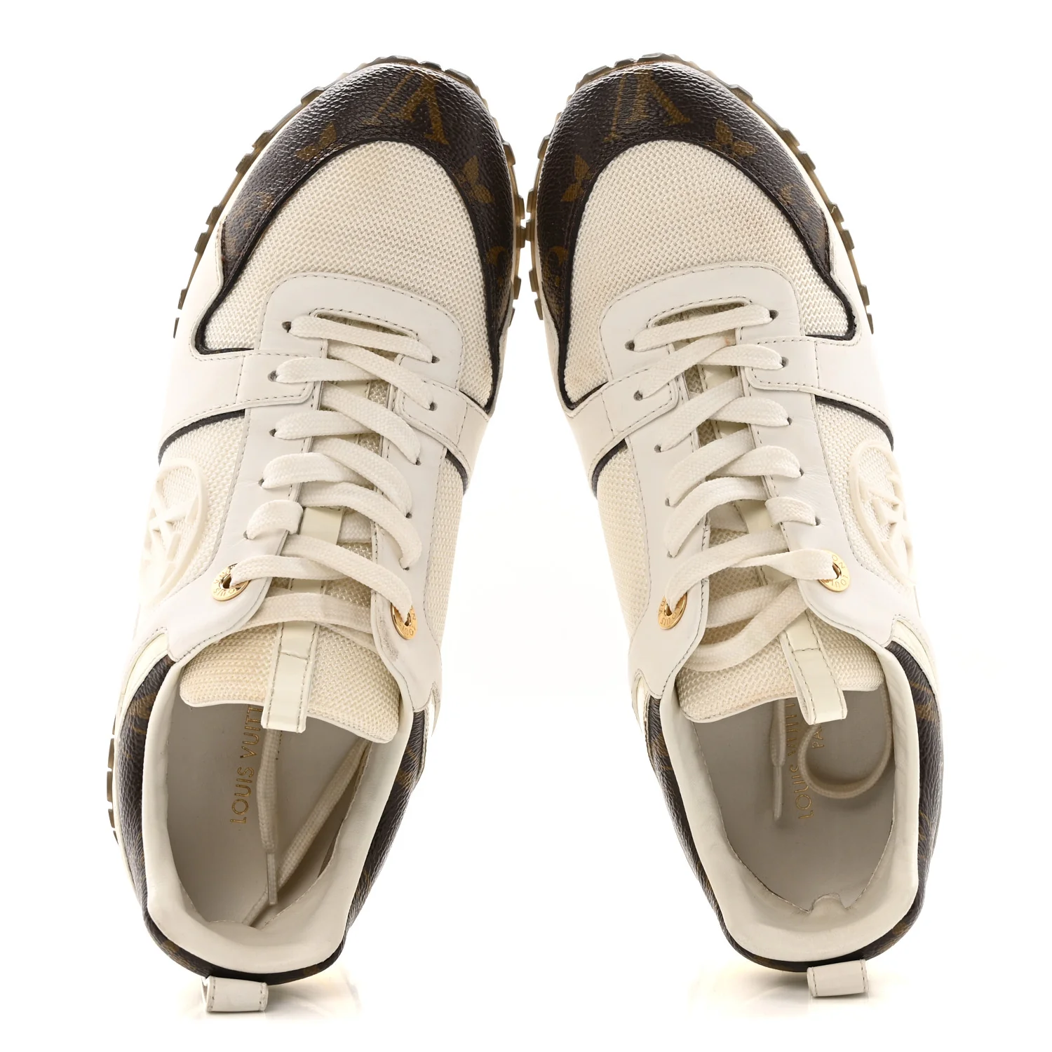 Calfskin Monogram Run Away Sneakers 37 White - Image 2