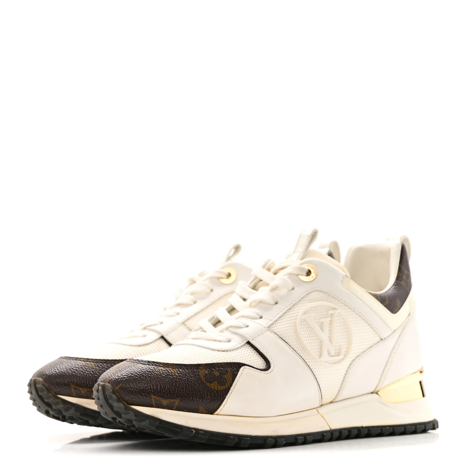 Calfskin Monogram Run Away Sneakers 37 White - Image 4