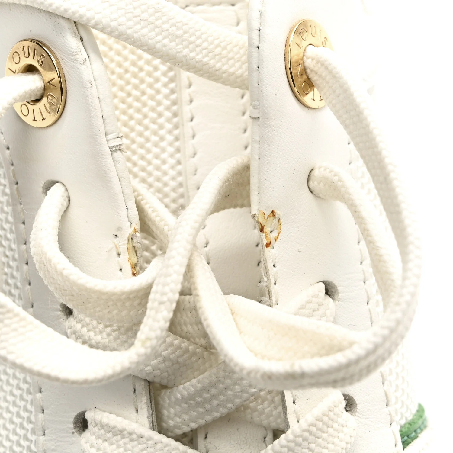 Calfskin Monogram Run Away Sneakers 37 White Green - Image 12