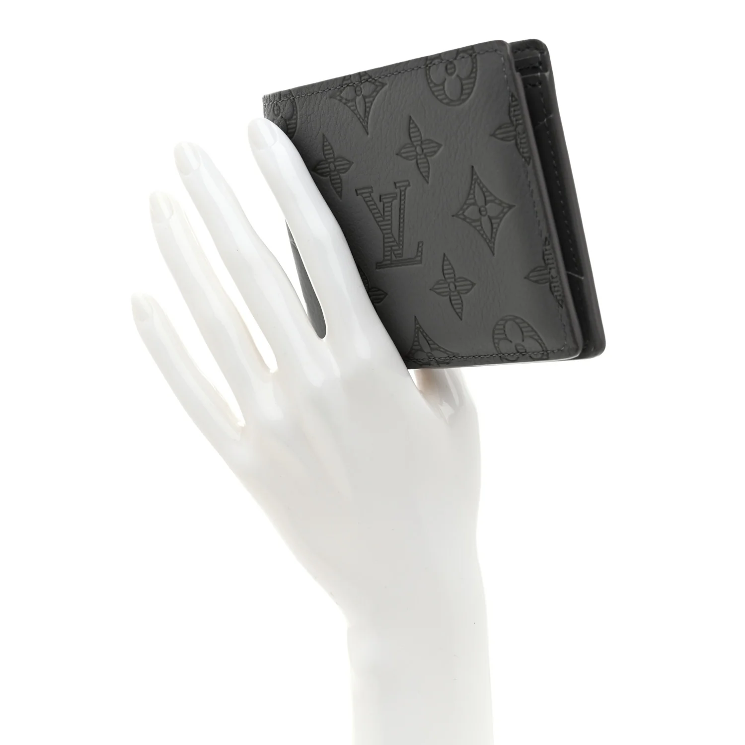 Calfskin Monogram Shadow Multiple Wallet Anthracite Gray - Image 2