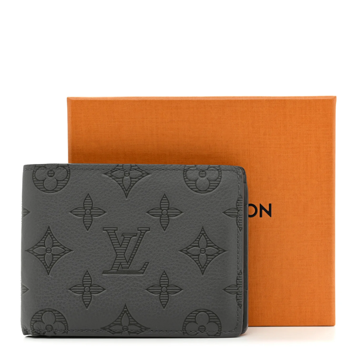 Calfskin Monogram Shadow Multiple Wallet Anthracite Gray - Image 7