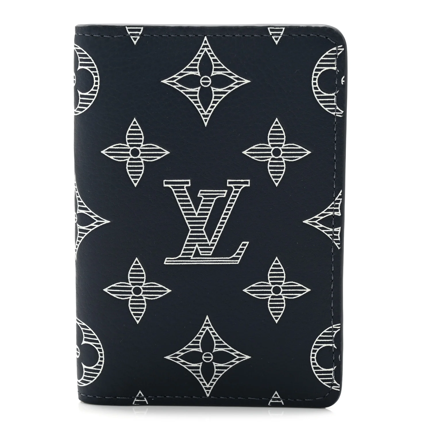 Calfskin Monogram Shadow Pocket Organizer Navy Blue White