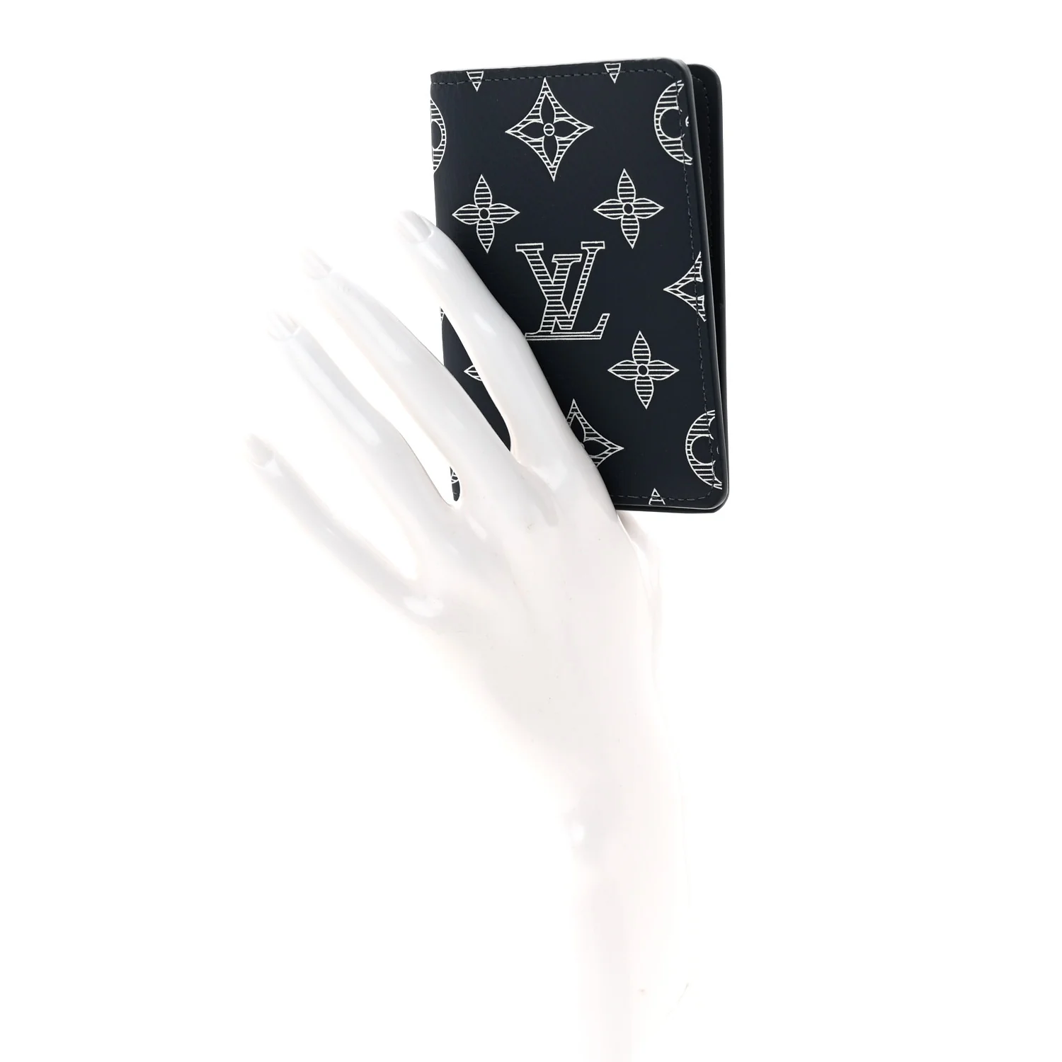 Calfskin Monogram Shadow Pocket Organizer Navy Blue White - Image 2
