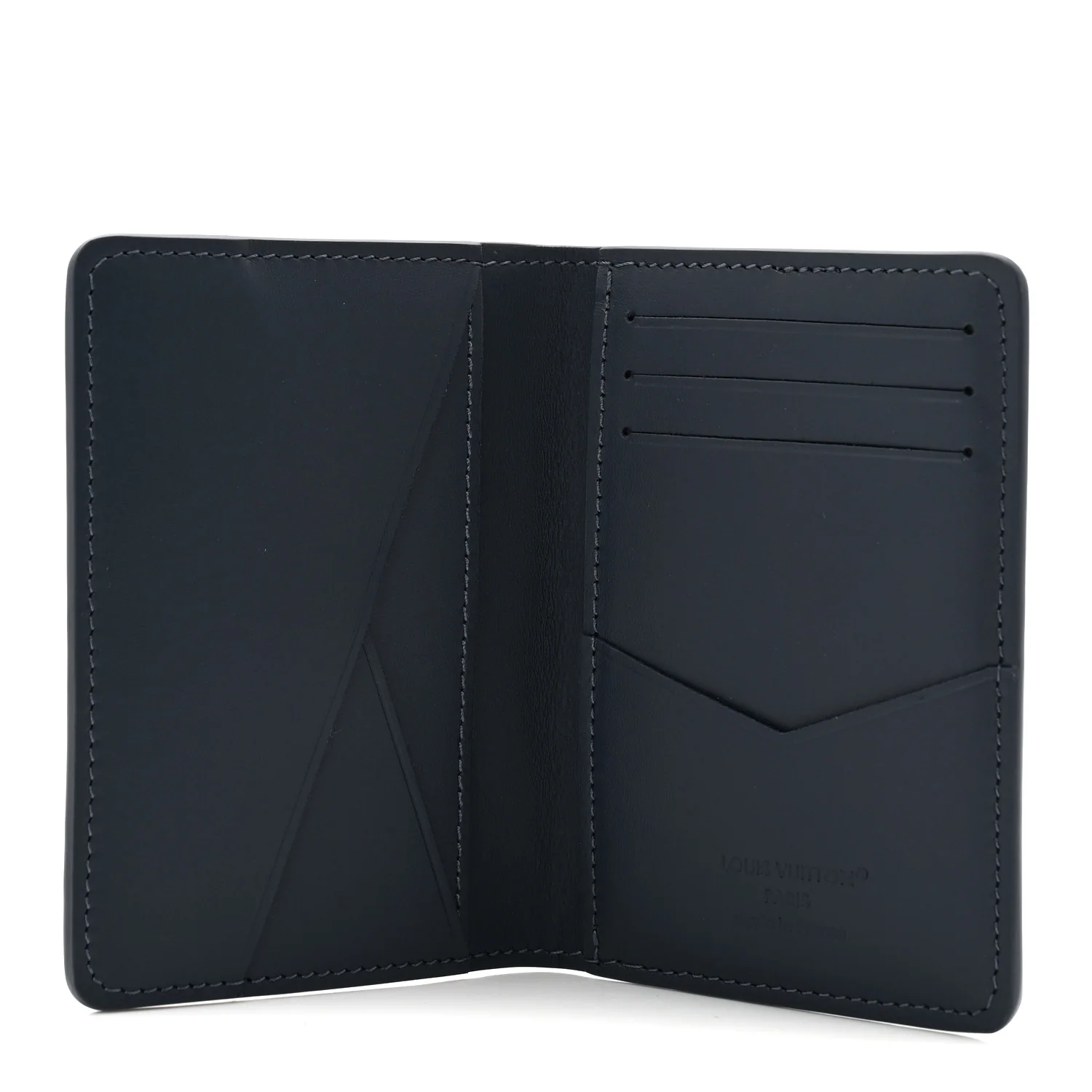 Calfskin Monogram Shadow Pocket Organizer Navy Blue White - Image 5