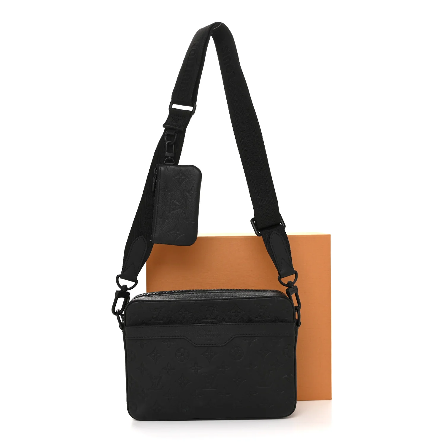 Calfskin Monogram Shadow Trio Messenger Black - Image 14